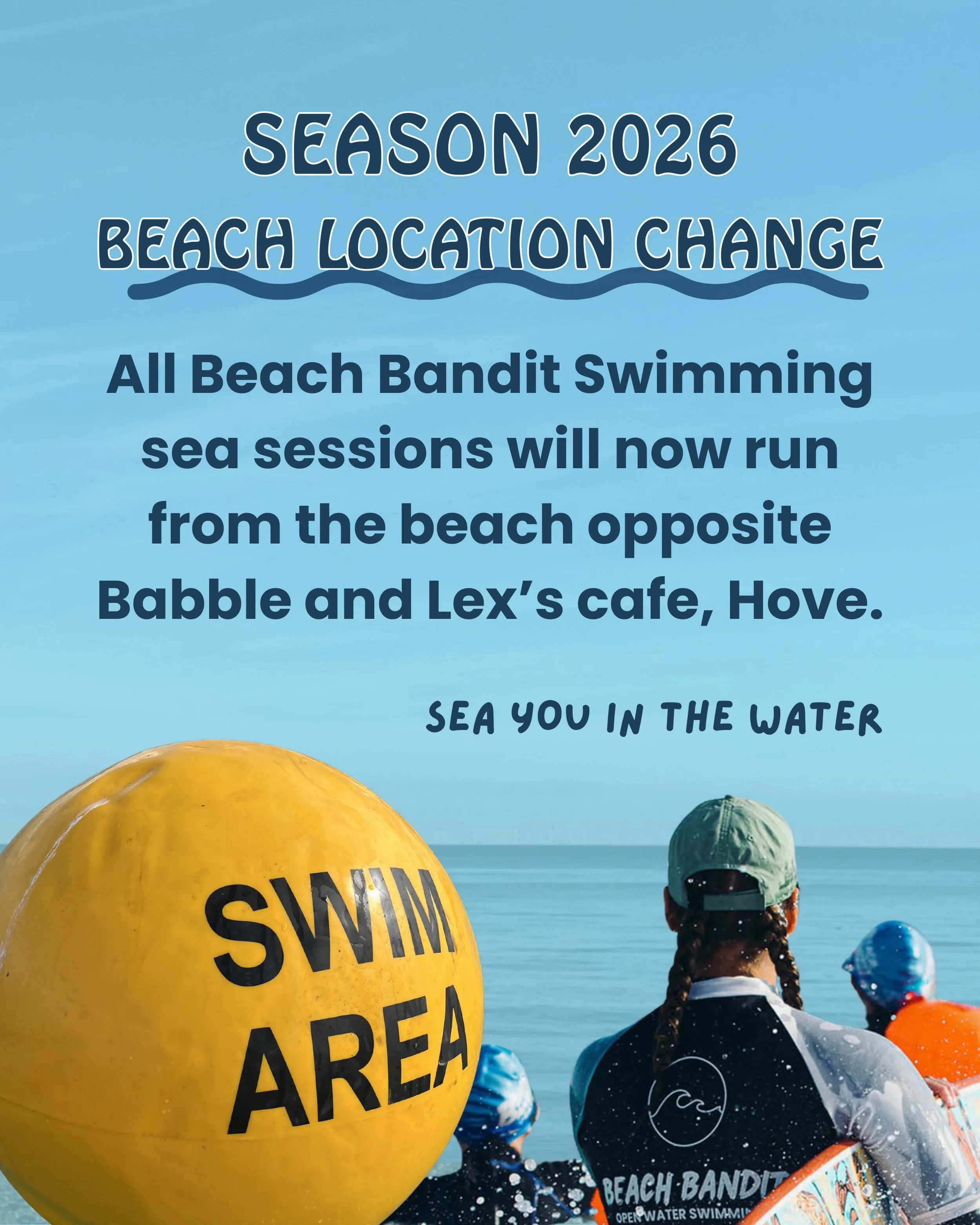 NEW LOCATION UPDATE FOR SEASON 2026.

With the current works on the beach that we&rsquo;d usually use and the new location for the buoys that are officially out for the season (whoop!), we&rsquo;ve shifted over to the beach opposite both Babble and L
