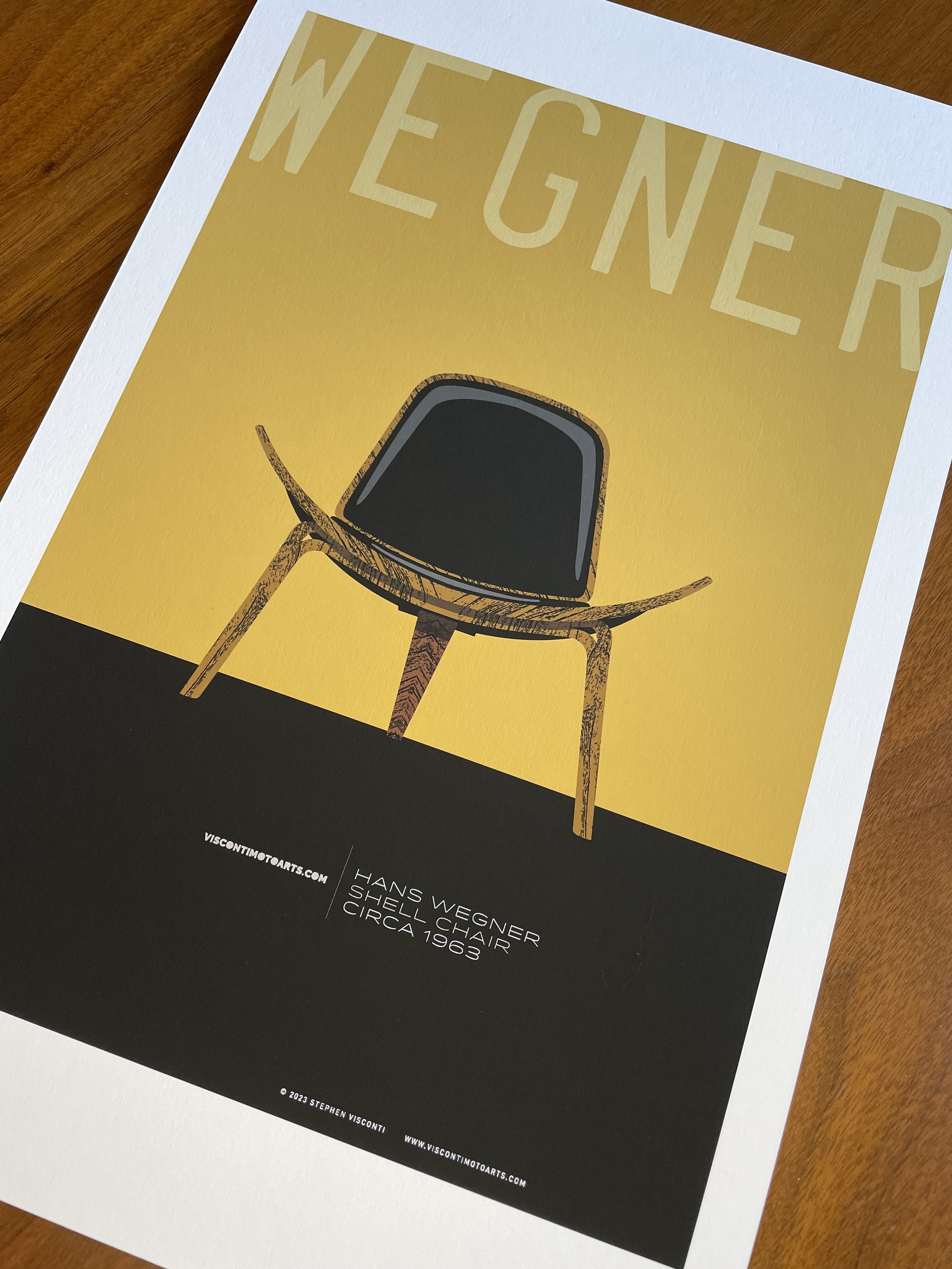 Shell Chair by Hans Wegner, Art Print