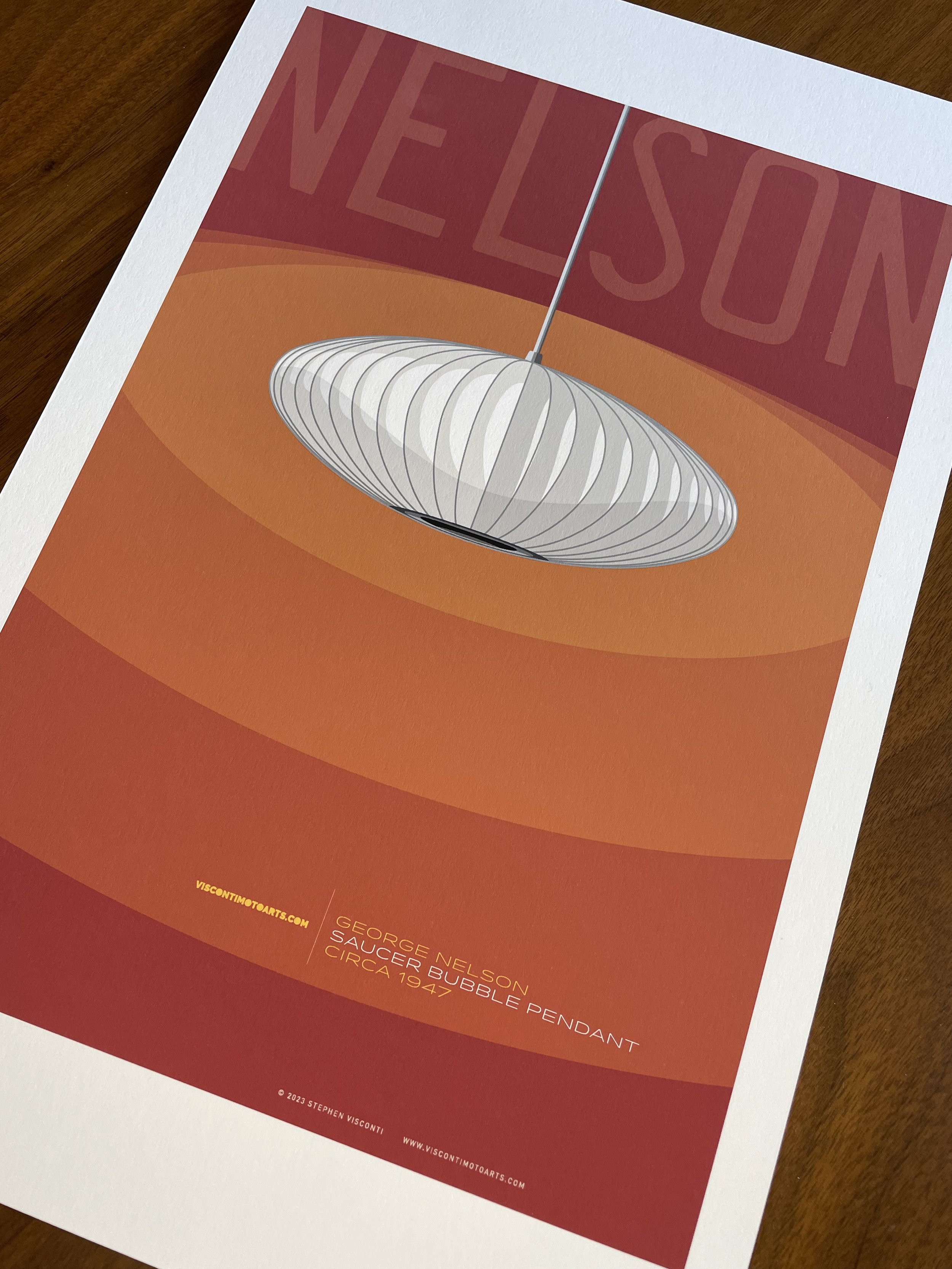 Saucer Bubble Pendant by George Nelson, Art Print