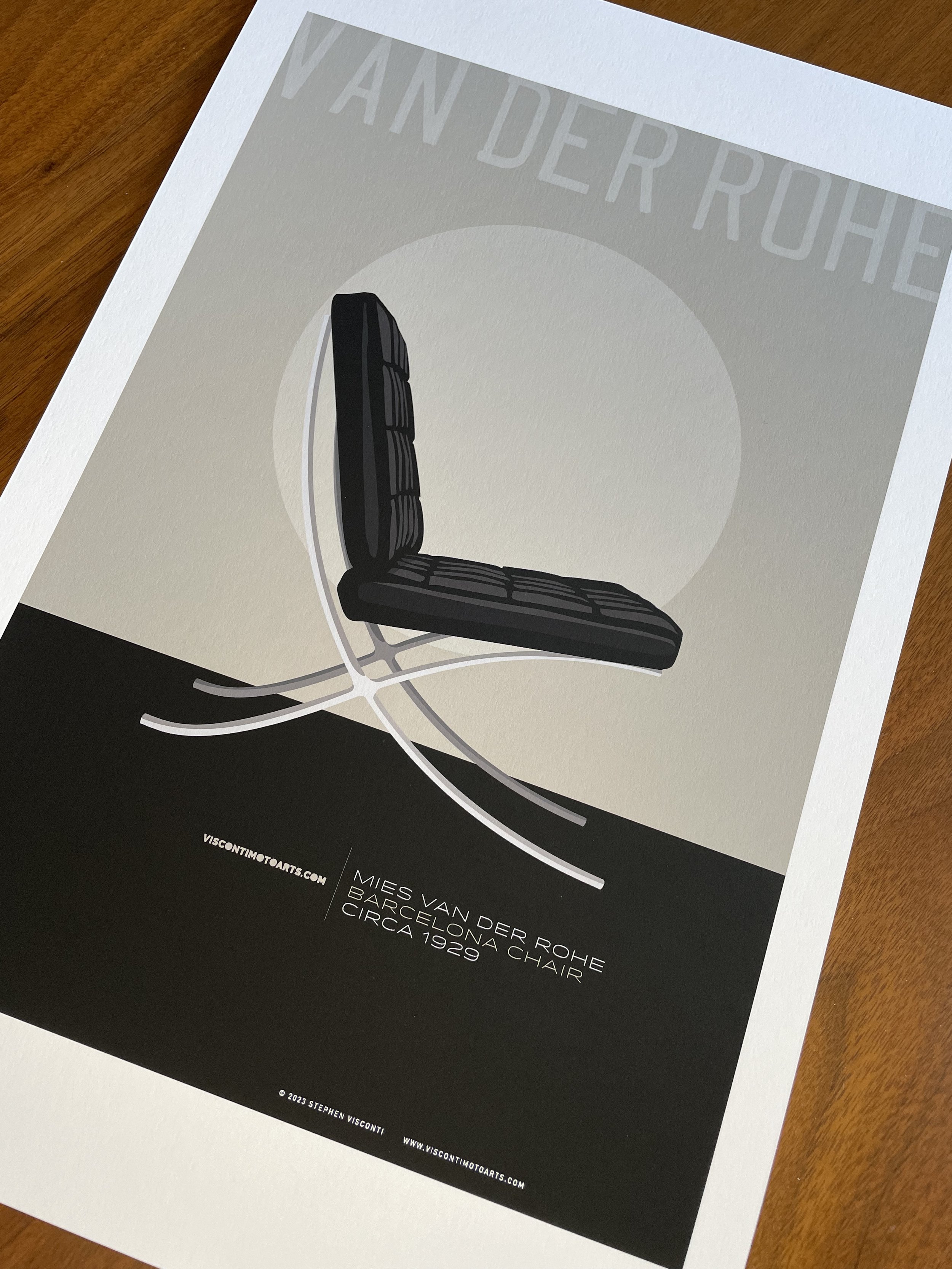 Barcelona Lounge Chair by Mies Van Der Rohe, Art Print