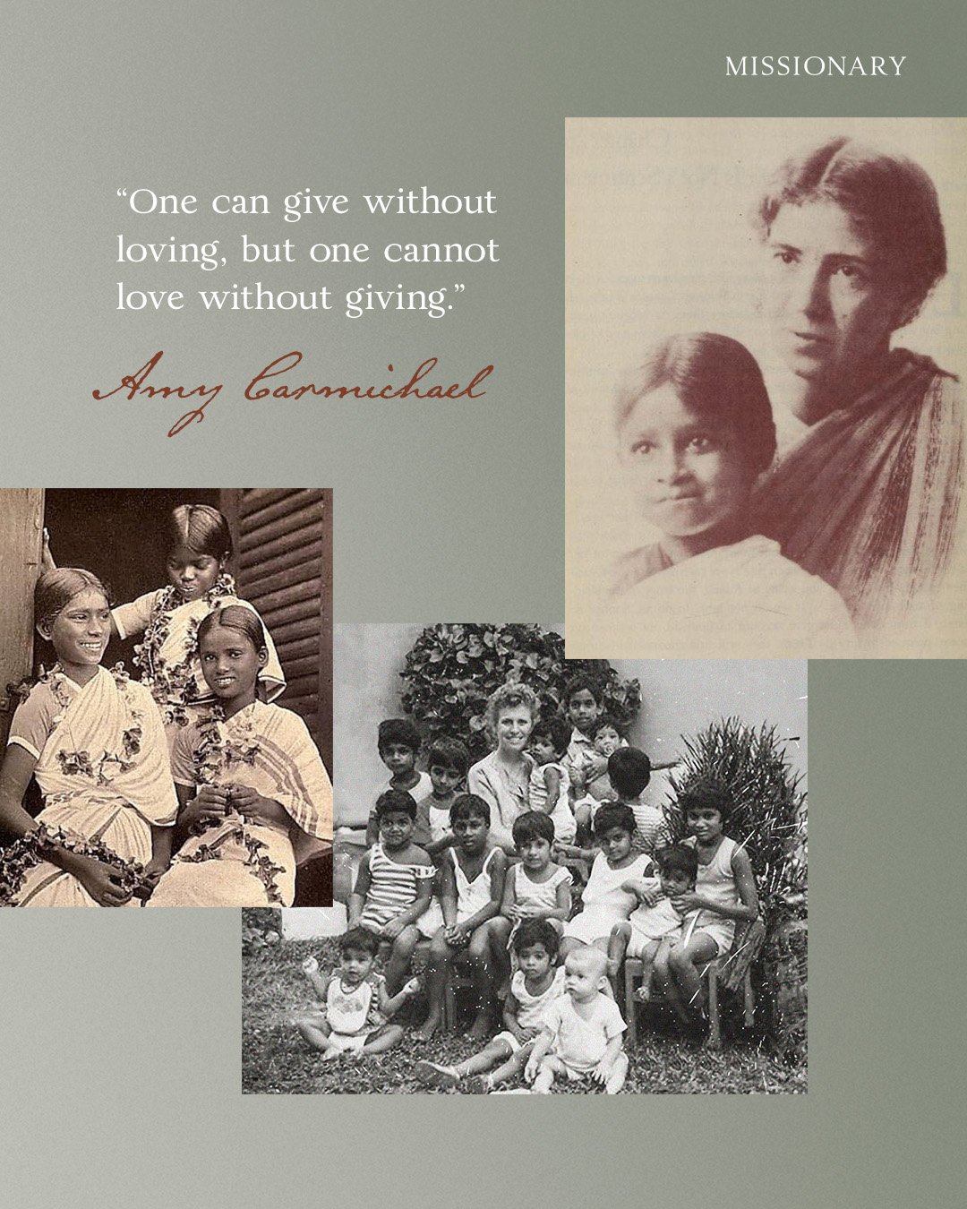 &quot;One can give without loving, but one cannot love without giving.&quot; &mdash; Amy Carmichael