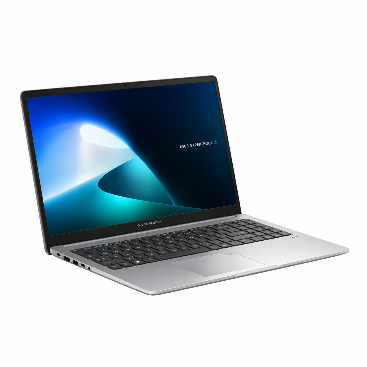 ASUS ExpertBook P1 open at an angle, showing the screen and keyboard.