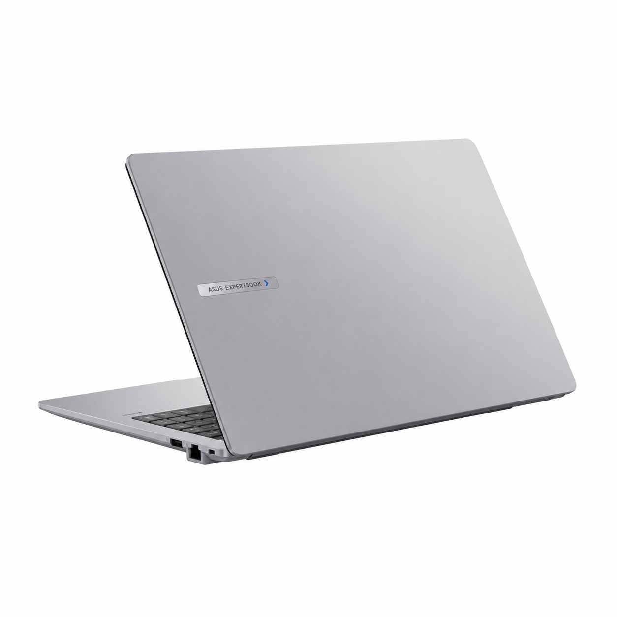 ASUS ExpertBook P1 viewed from the rear, showing the silver lid.