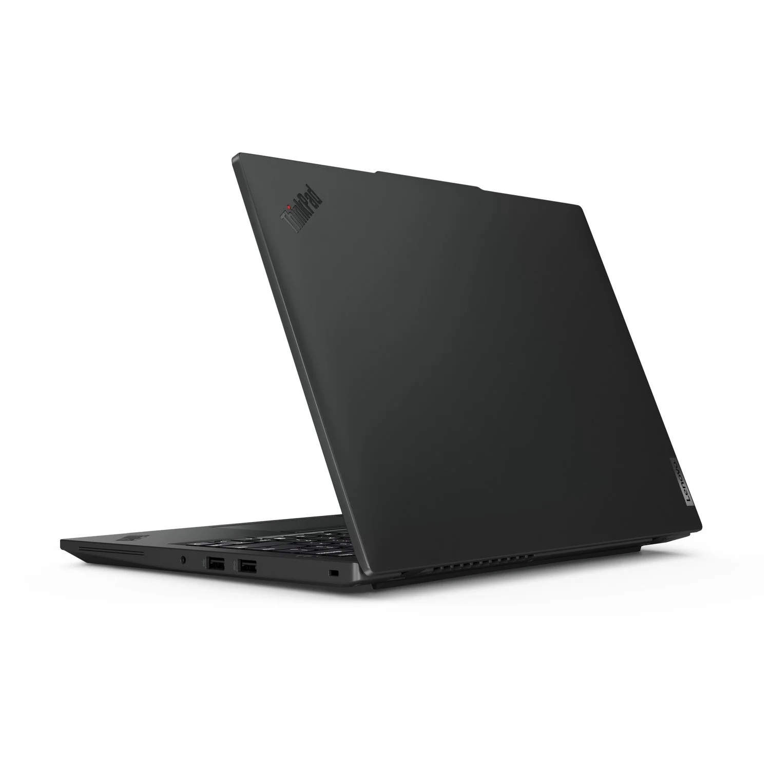 1. Lenovo ThinkPad L14 Gen 5 viewed from the rear, showing the black lid.