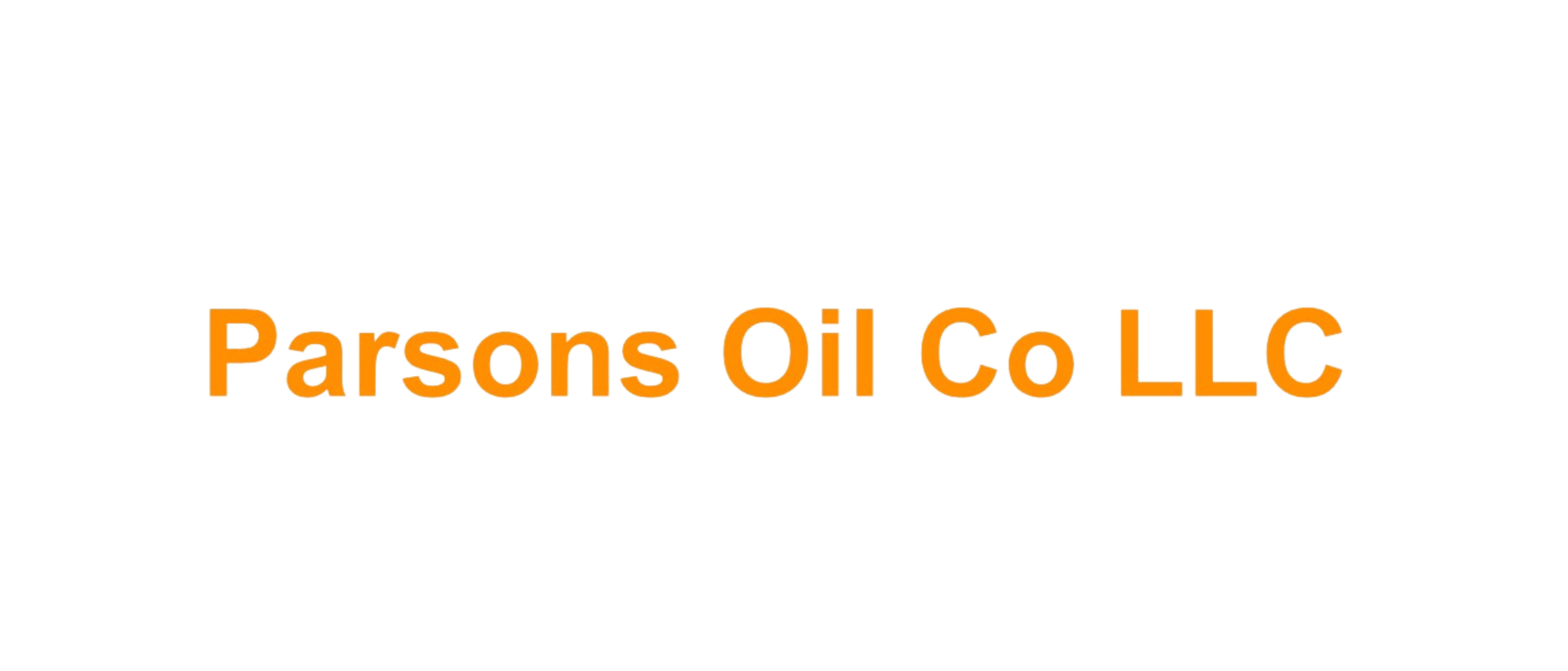 Logo of Parsons Oil Co LLC with orange and beige text on a black background.