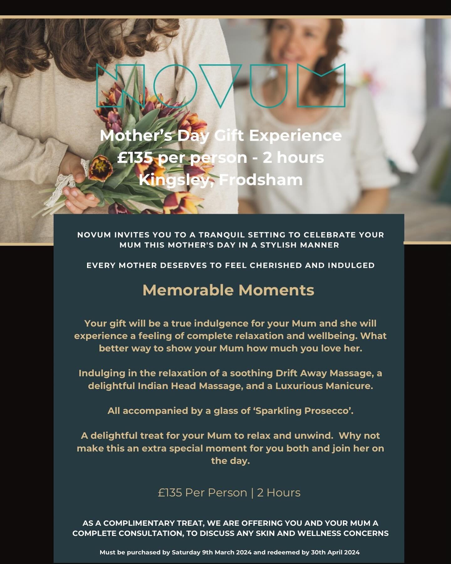 Mothers Day Gift Experience | Novum Kingsley

Novum invites you to a tranquil setting to celebrate your mum this Mother&rsquo;s Day in a stylish manner. A delightful treat for mums to relax and unwind or make this an extra special moment for both and