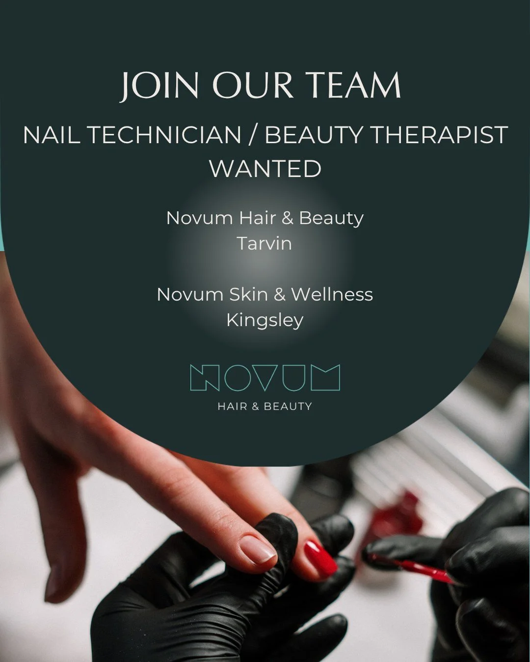 ✨ WE'RE HIRING ✨
Expert Nail Technician &amp; Beauty Therapist
Novum Hair &amp; Beauty &amp; Novum Skin &amp; Wellness | Tarvin, Chester &amp; Kingsley, Frodsham

We are looking for an experienced Nail Technician &amp; Beauty Therapist to join our gr