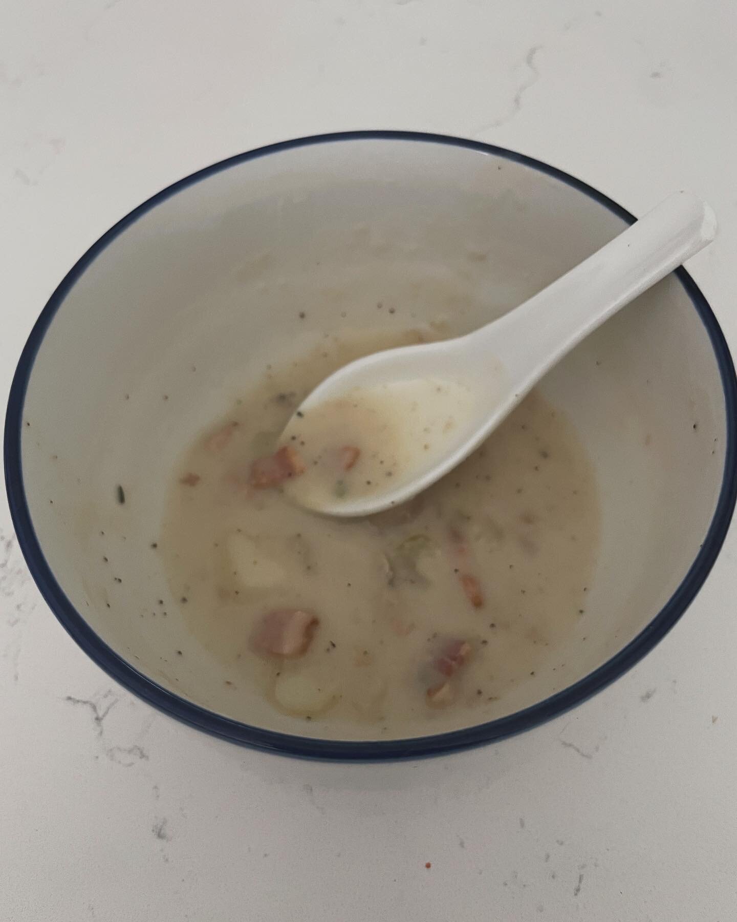 Bomb clam chowder for breakfast from @cookiesandcatering2020 after a good time at @thecarouselcairoga last night. Okay, Cairo, I see you 😁