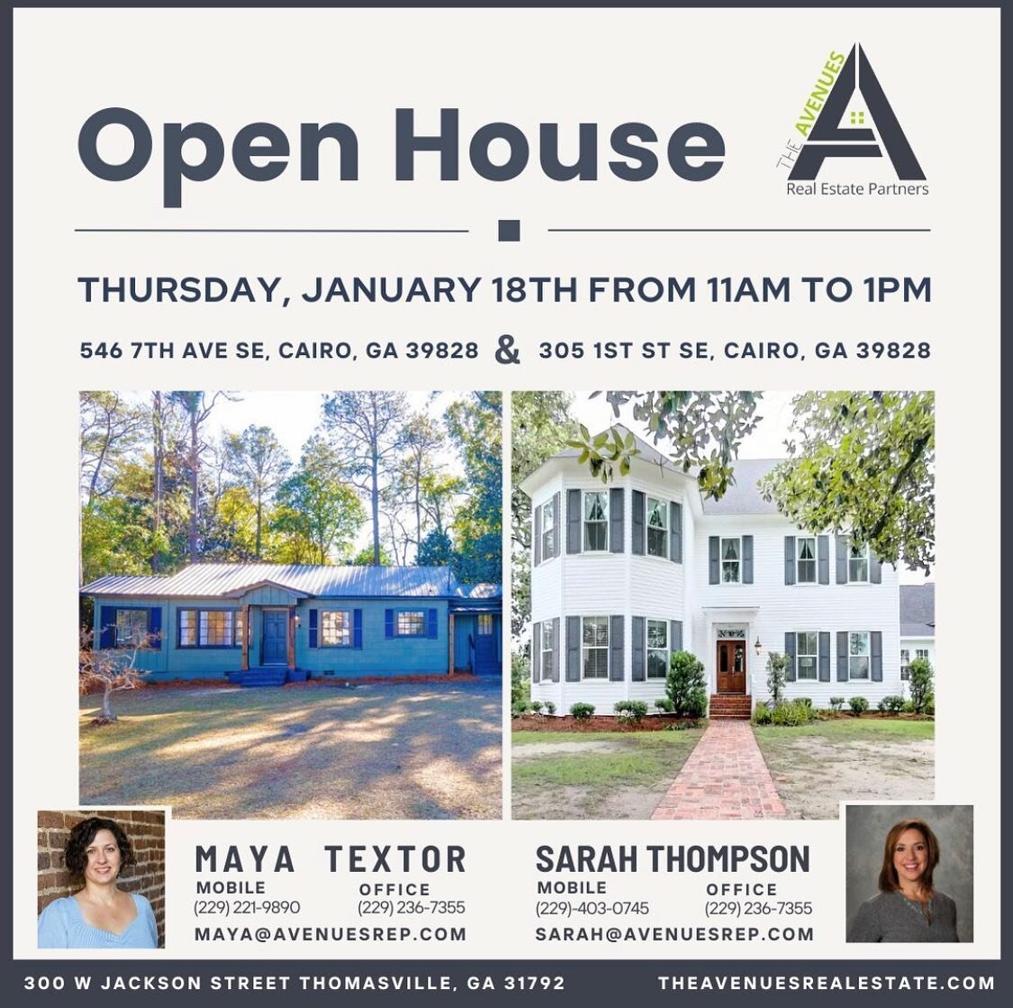 Open house in Cairo tomorrow 11-1. Check out these beautiful homes and get some cookies too.