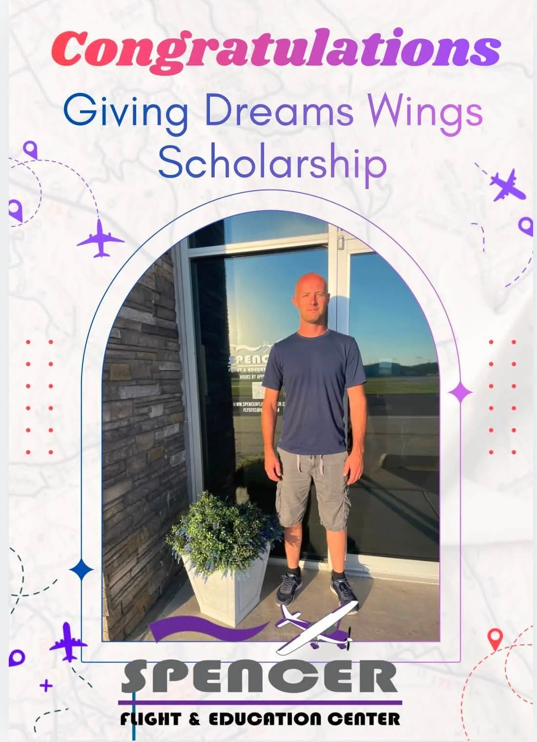 Congratulations to the 2026 Giving Dreams Wings Scholarship Winner John "Woody" Froese! Congrats on your Private Pilot Certificate.