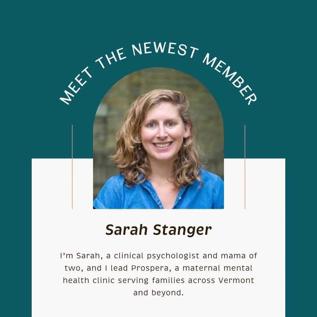 🌿 Meet Sarah 🌿

I&rsquo;m Sarah &mdash; a clinical psychologist, mama of two, and founder of Prospera, a maternal mental health clinic supporting families across Vermont. 💛

At Prospera, our mission is to make mental health care accessible through