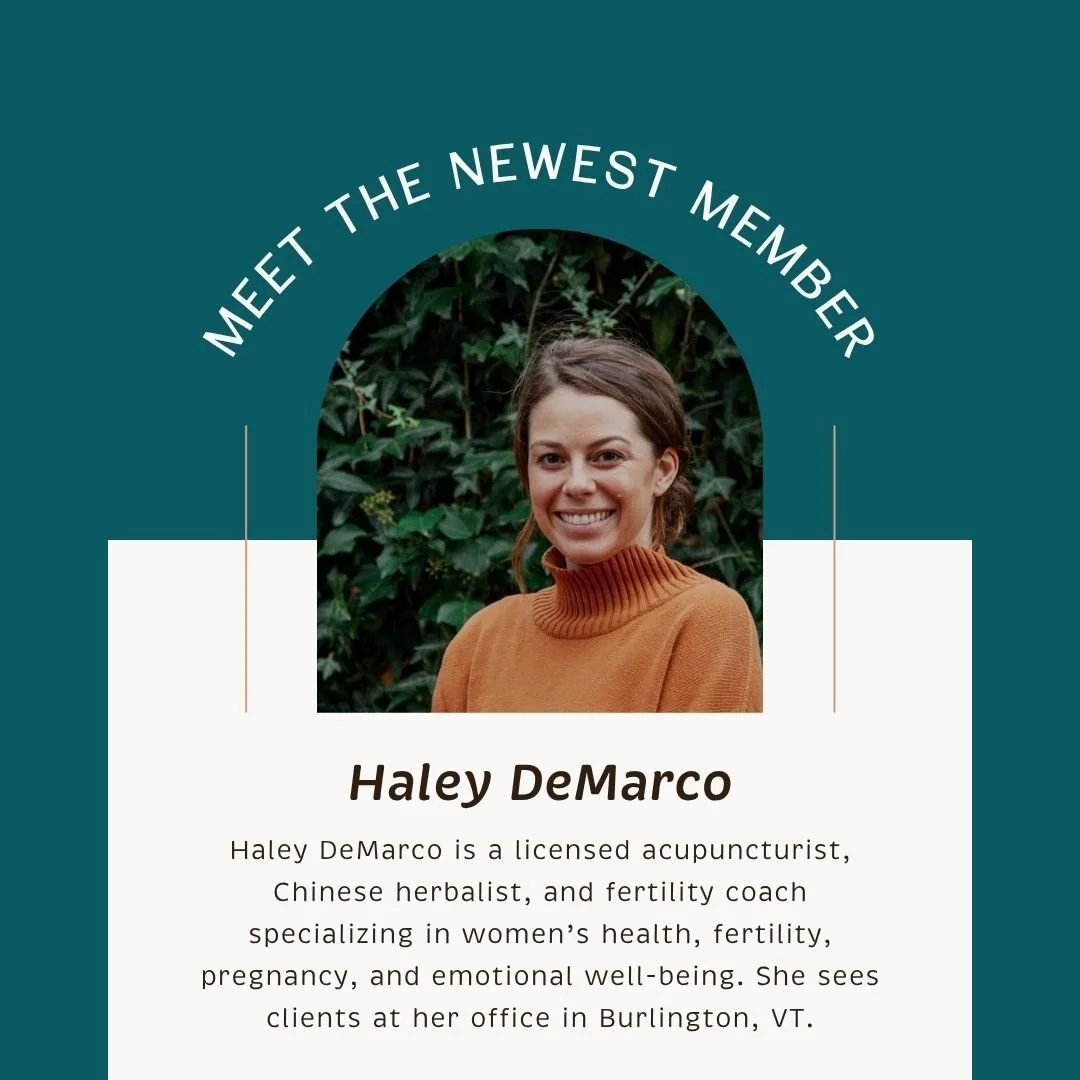 🌸 Welcome, Haley DeMarco! 🌸

We&rsquo;re so happy to welcome Haley DeMarco, a licensed acupuncturist, Chinese herbalist, and fertility coach, to the Vermont Birth Network community! 💕

Haley specializes in women&rsquo;s health, fertility, pregnanc