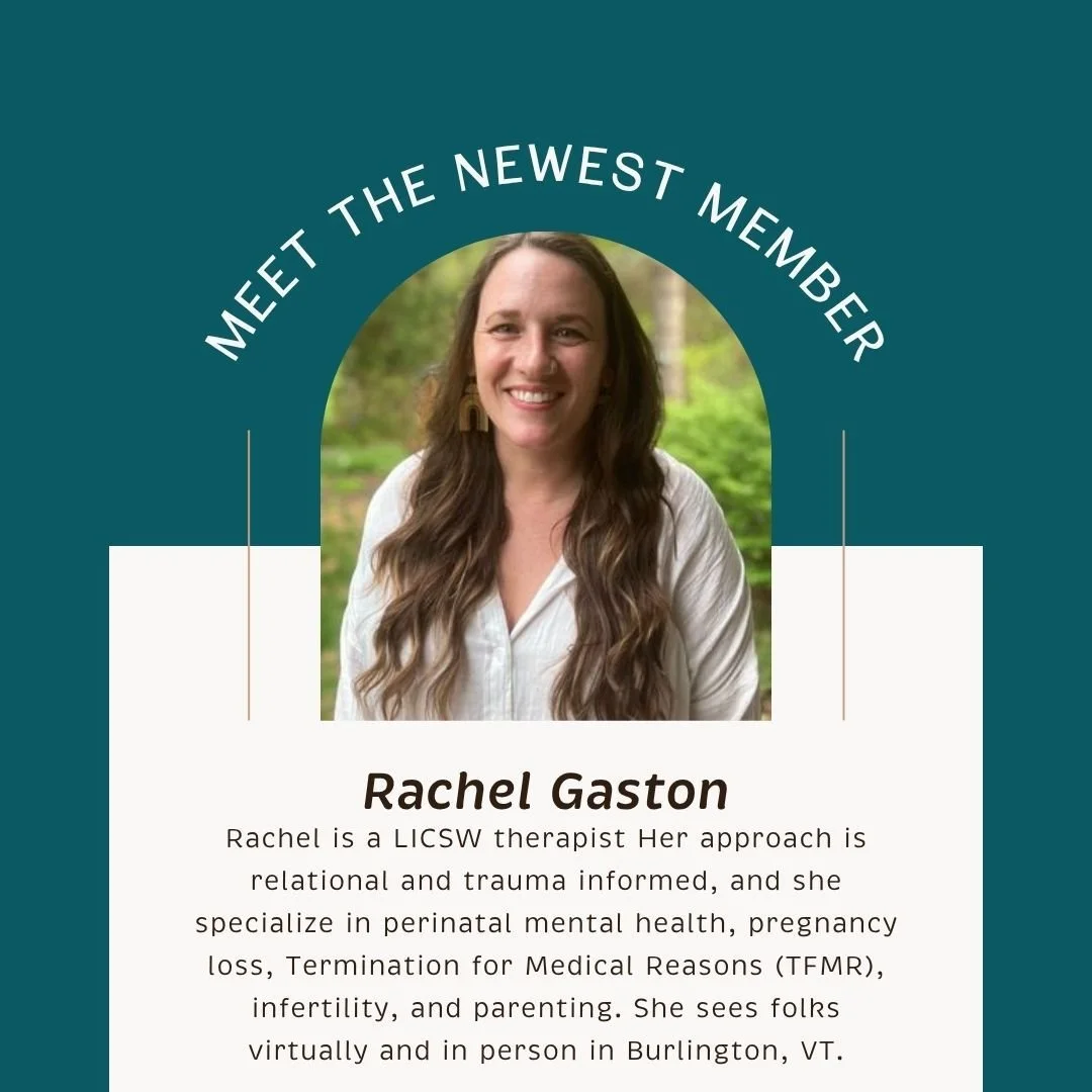 🌿 Welcome to the Vermont Birth Network, Rachel Gaston! 🌿

We&rsquo;re so glad to welcome Rachel Gaston, a licensed clinical social worker and therapist, to the Vermont Birth Network community. Rachel provides a safe, supportive space that invites v