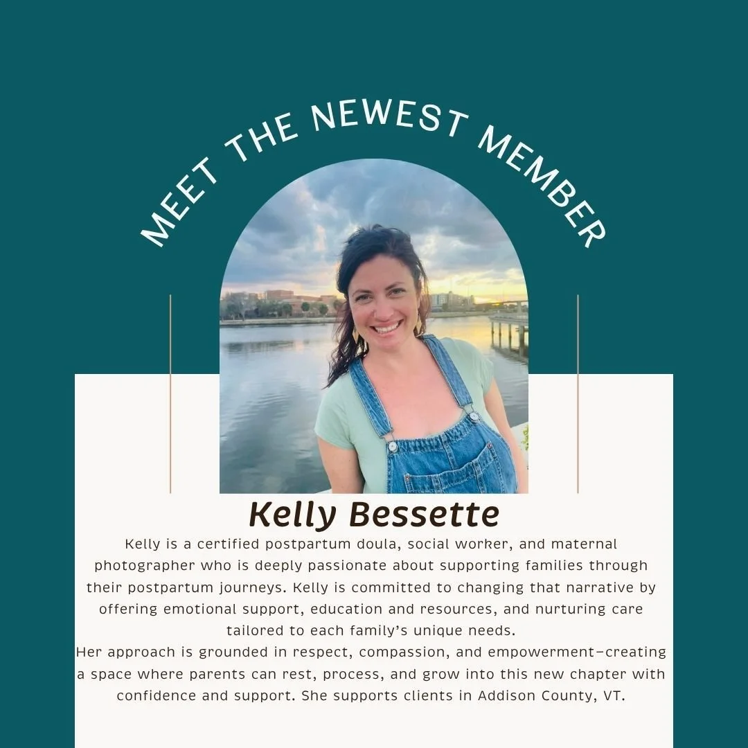 💖Welcome to the Vermont Birth Network, Kelly💖

We&rsquo;re so excited to welcome Kelly, a certified postpartum doula, social worker, and maternal photographer, to our community 🤍 She brings a deeply compassionate and holistic approach to supportin