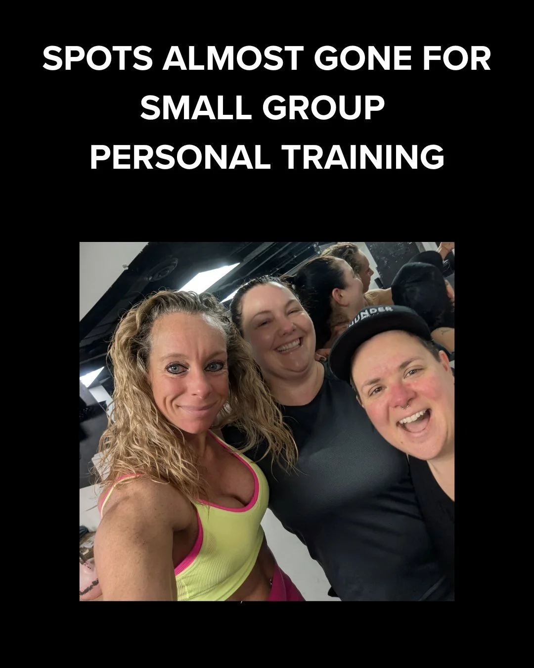 Our first SGPT sessions start next week! Only a few spots left. Want personalized workouts, a coach watching your form, and the energy of a group? Now&rsquo;s your chance.

DM us &ldquo;TODAY&rdquo; to grab your spot.

 #SGPT #LFG #ThunderAndLightnin