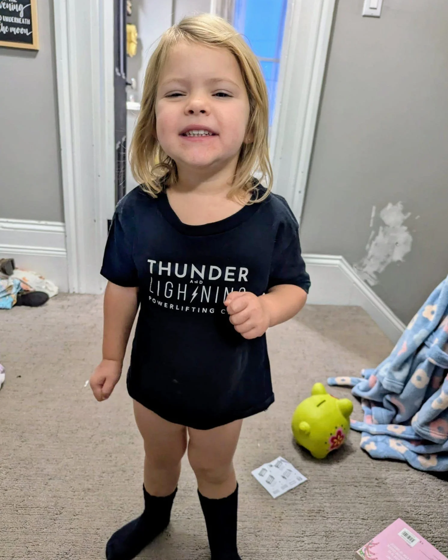 Starting them young! 💛⚡

Our niece, Lennon is proudly rocking her Thunder &amp; Lightning tee and cheering on the team already.

Book a free No Sweat Intro (link in bio) to learn how to get started with a program we build for you. 

#FutureLifter #T