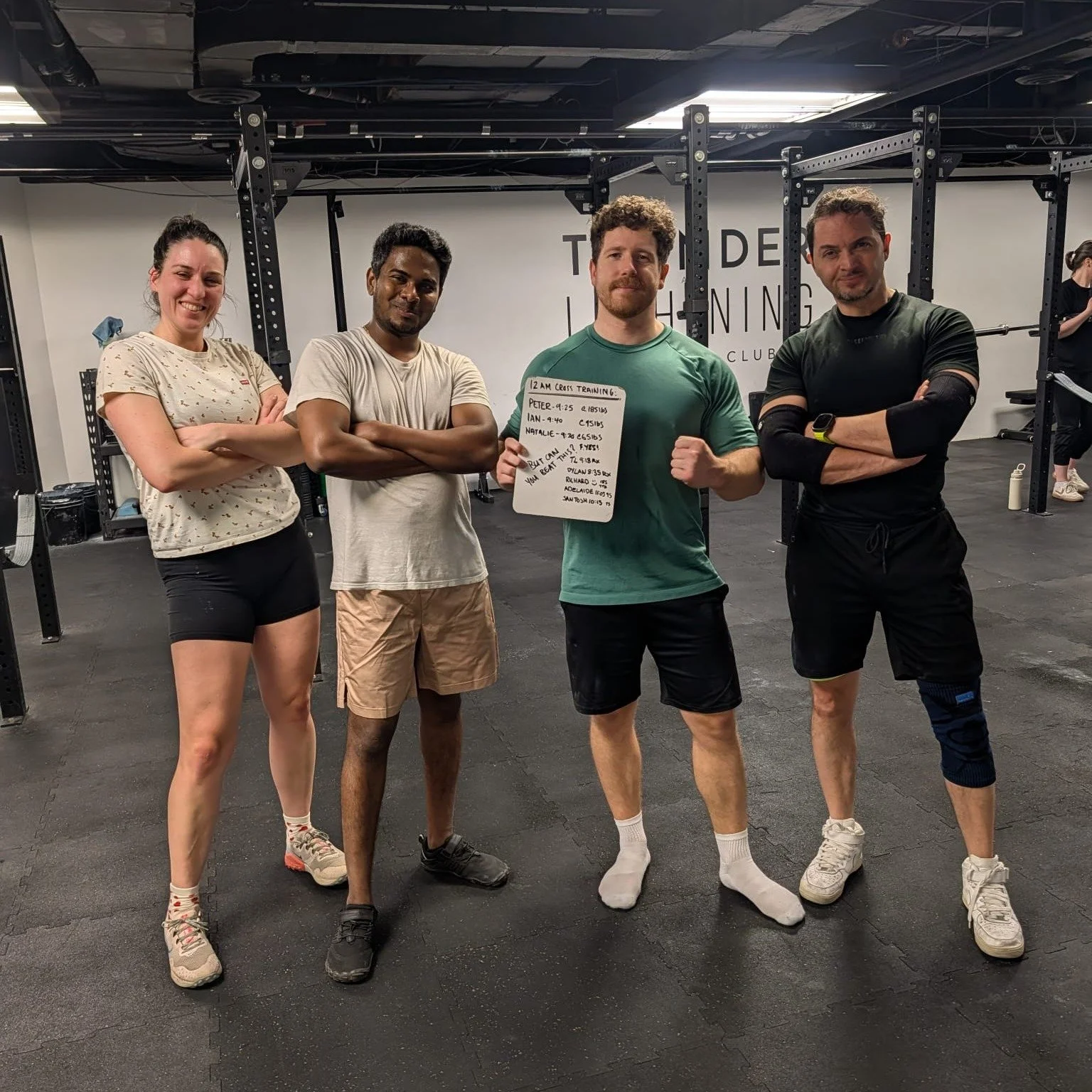 When the Wednesday 6PM CrossTraining class gets pushed by the 12PM team! 🙃

Friendly competition makes us better, and it makes hard workouts more fun.

The 6PM class is looking forward to the next note 12PM leaves...

Bring. It. On.