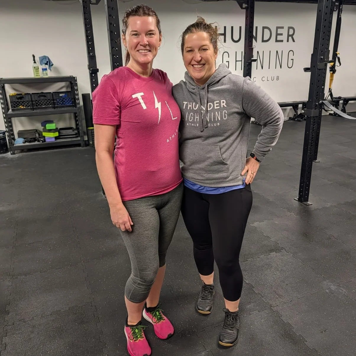 Angie and Natalie repping T&amp;L merch before smashing a Saturday morning CrossTraining workout! 🩷🩶

They&rsquo;ve both been training with us for a couple of years now, and it&rsquo;s been so fun watching their consistency, strength, and confidenc