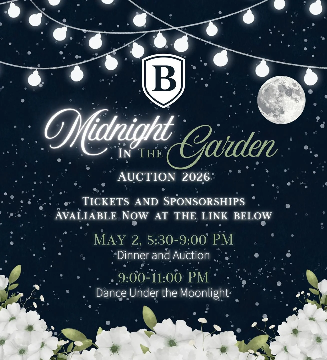 2026 Auction: Midnight in the Garden 🌙

Save the date for one of the most anticipated nights of the year. The TBS 2026 Auction returns on May 2 for an unforgettable evening of community, celebration, and impact.

Join us for dinner, the auction, and