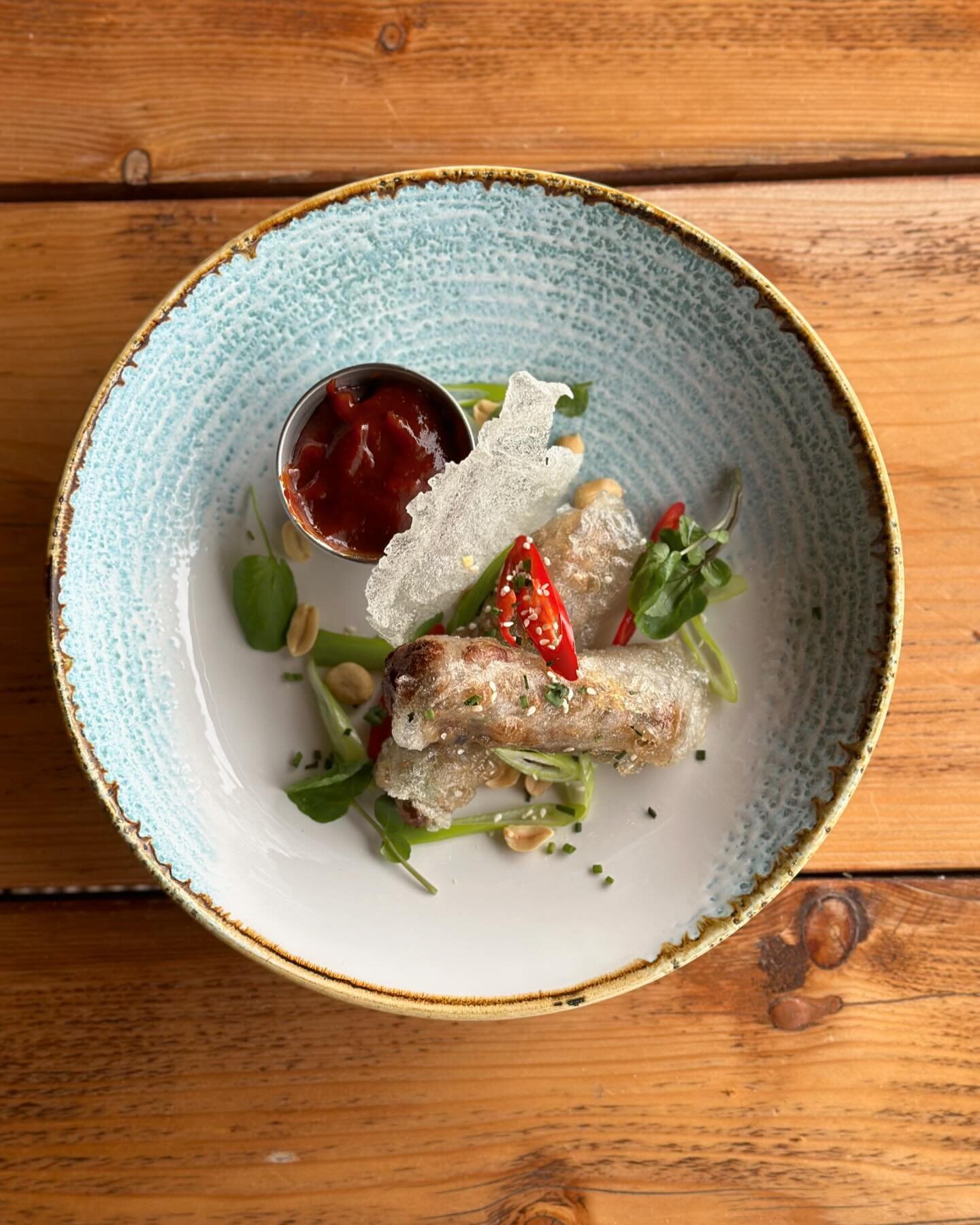 ❀ New Spring Menu ❀

Book your table now: https://www.opentable.co.uk/r/sweeney-hall-hotel-oswestry

Some pics of some of the new small plates:
- Delicious Confit Duck Leg Spring Rolls with Gochujang Ketchup
- Tasty Crab on Sourdough Toast with Lobst