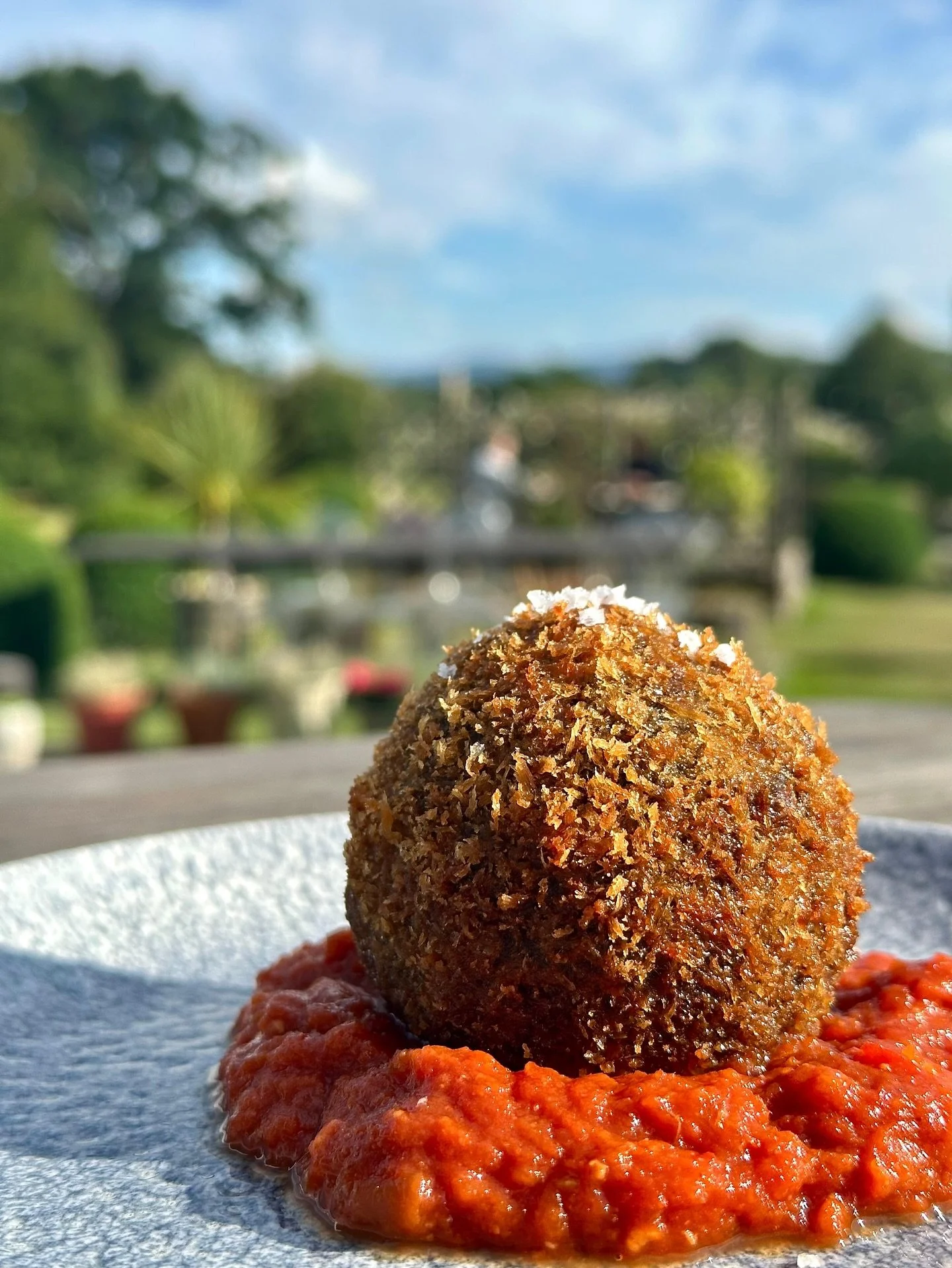 An absolute classic from our new summer menu:

Black Pudding Scotch Egg with Bacon Ketchup.

A crowd pleaser that always delivers. 

The Sweeney Team 🫶🏼

#shropshirefood #seasonalmenu #countryhousedining #comfortfood #shrewsbury #oswestry #cheshire