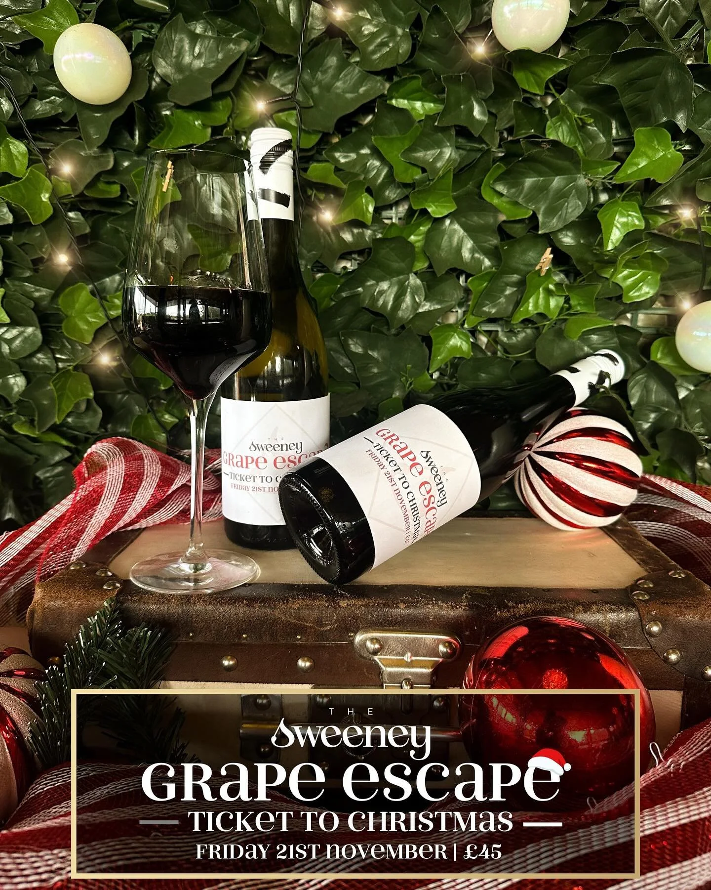 Grape Escape: Ticket to Christmas 🍷🎄 

Join us Friday 21st November at 7pm for a magical evening of, not the usual six, not seven, not even eight but NINE perfectly paired wines and festive sharing boards - all for &pound;45 per person

Let Mark fr
