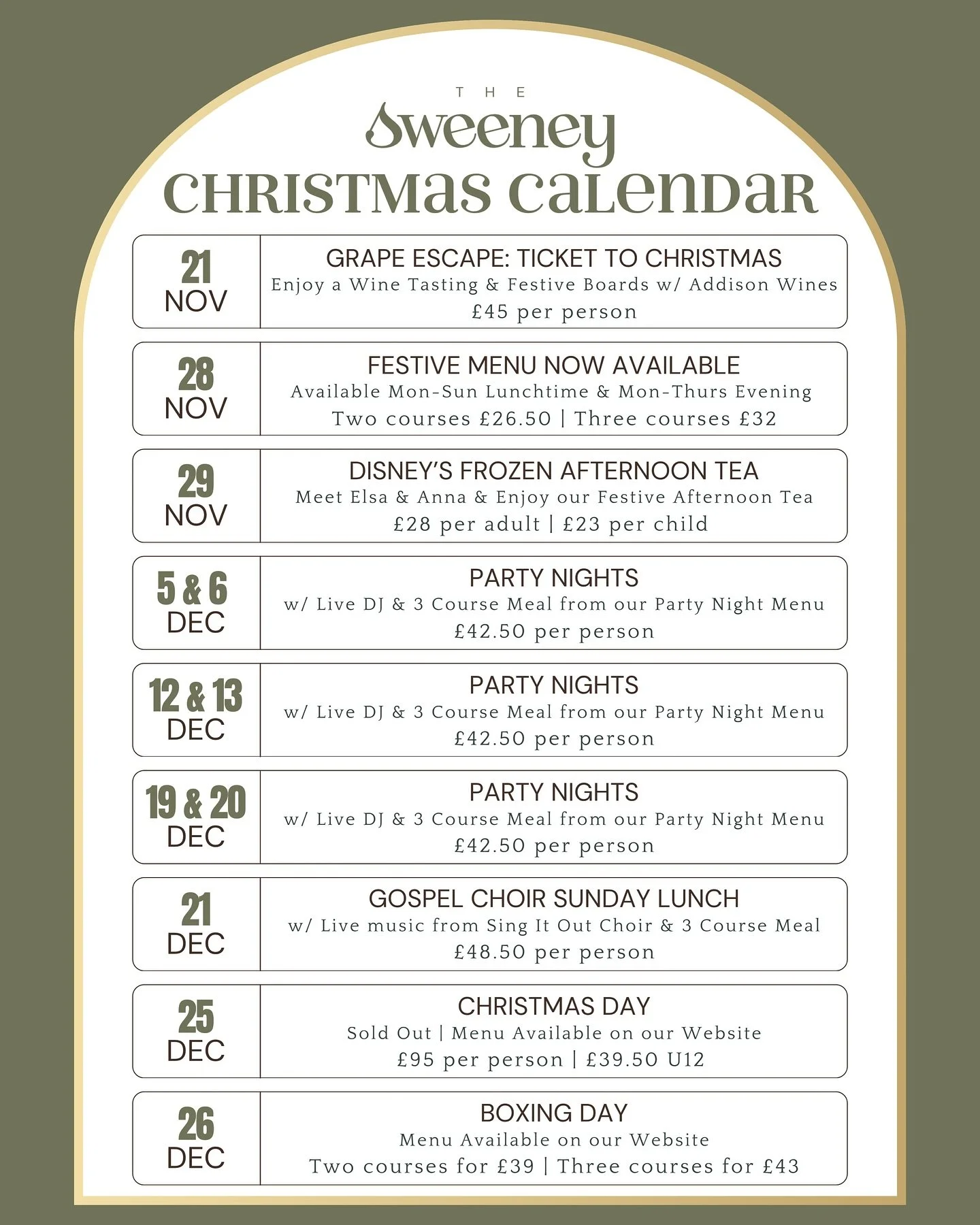 Countdown to Christmas at The Sweeney x

For more information visit our website thesweeneyhotel.com or Call us on 01691 652450 🎄