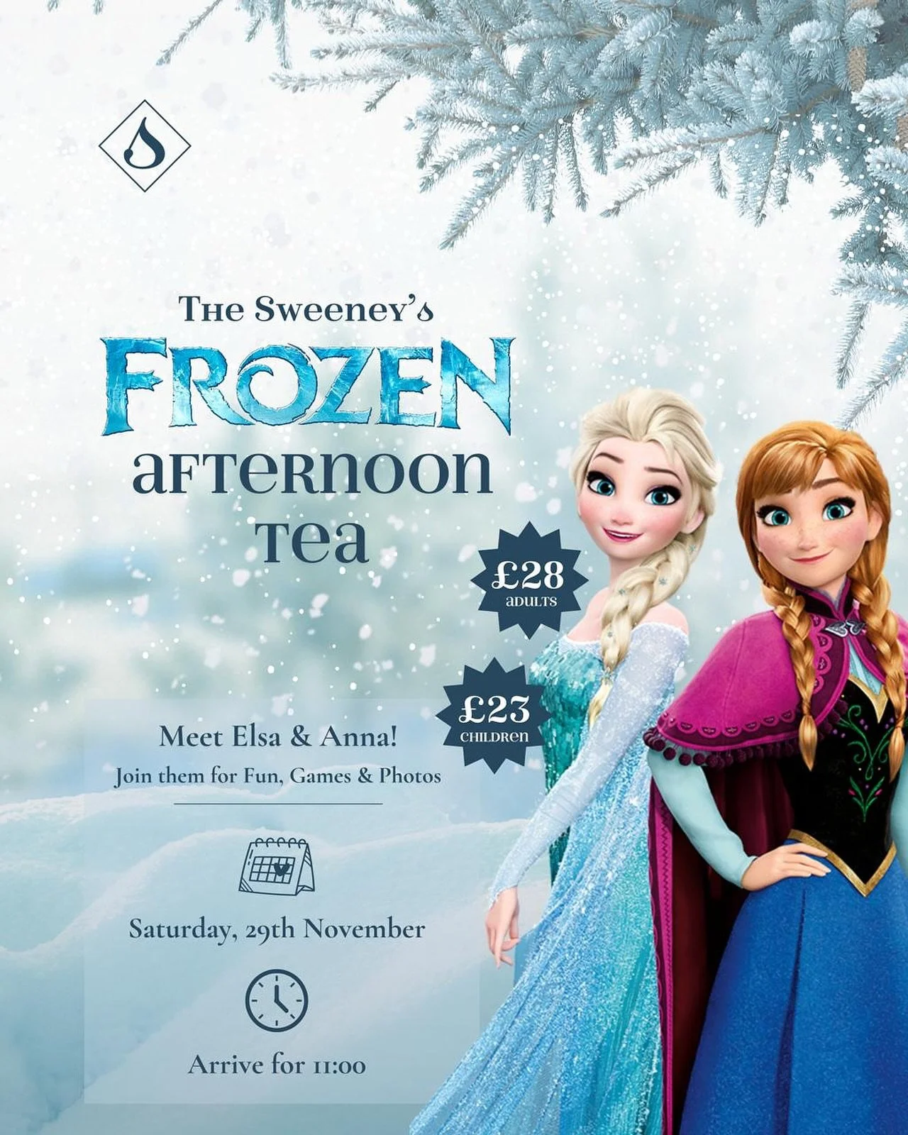 ❄️ 𝐅𝐫𝐨𝐳𝐞𝐧 𝐀𝐟𝐭𝐞𝐫𝐧𝐨𝐨𝐧 𝐓𝐞𝐚 𝐚𝐭 𝐭𝐡𝐞 𝐒𝐰𝐞𝐞𝐧𝐞𝐲! ❄️

Due to popular demand, we&rsquo;re delighted to announce that Frozen Afternoon Tea is 𝒃𝒂𝒄𝒌 at The Sweeney! 

This year, we&rsquo;ve made the session even longer, giving you