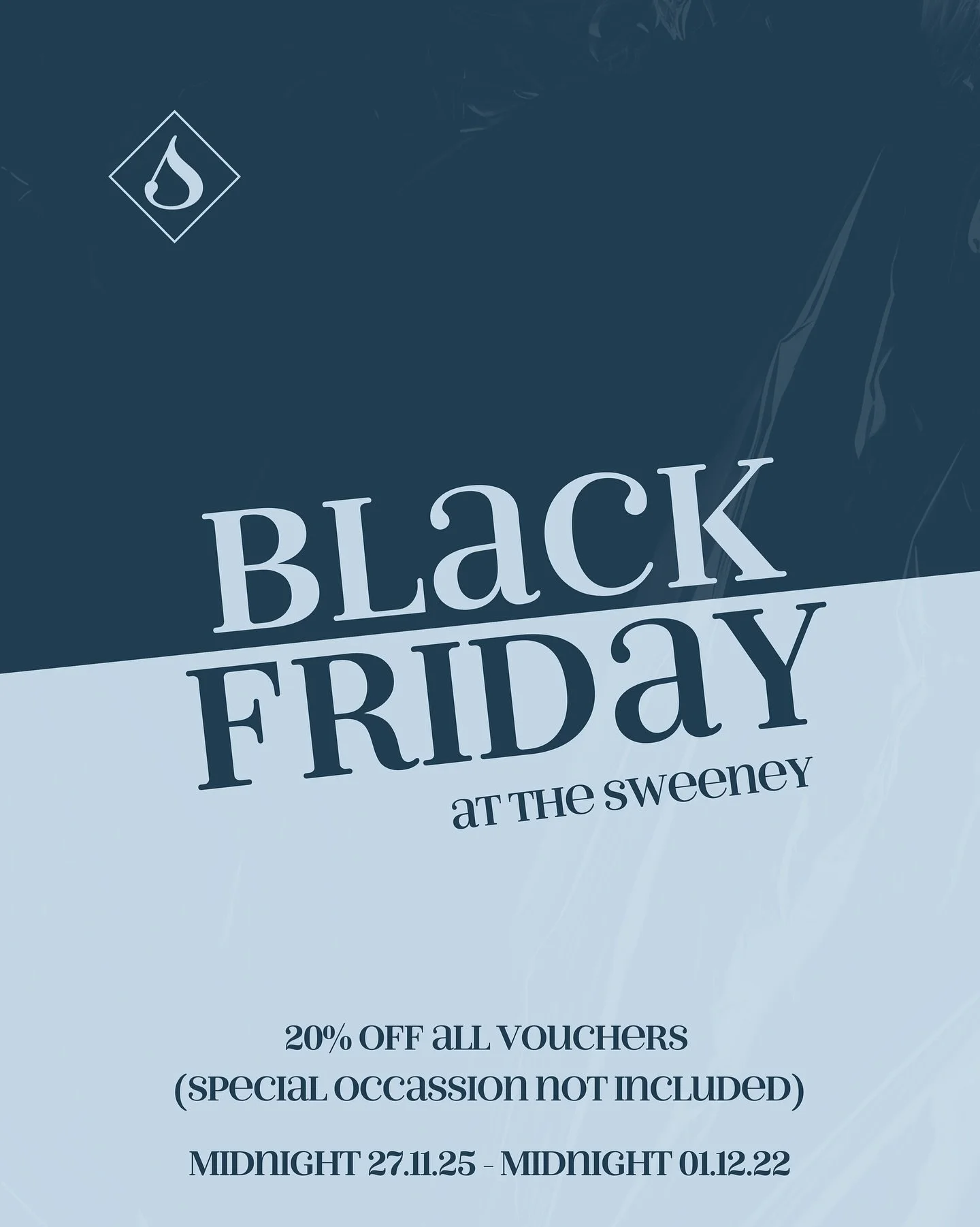 Our Black Friday &amp; Cyber Monday sales are coming soon&hellip;

Get 20% off vouchers at the Sweeney (*special occasion vouchers excluded), from Afternoon Tea and evenings out, to a luxurious overnight stay, the choice is yours.

This offer will be