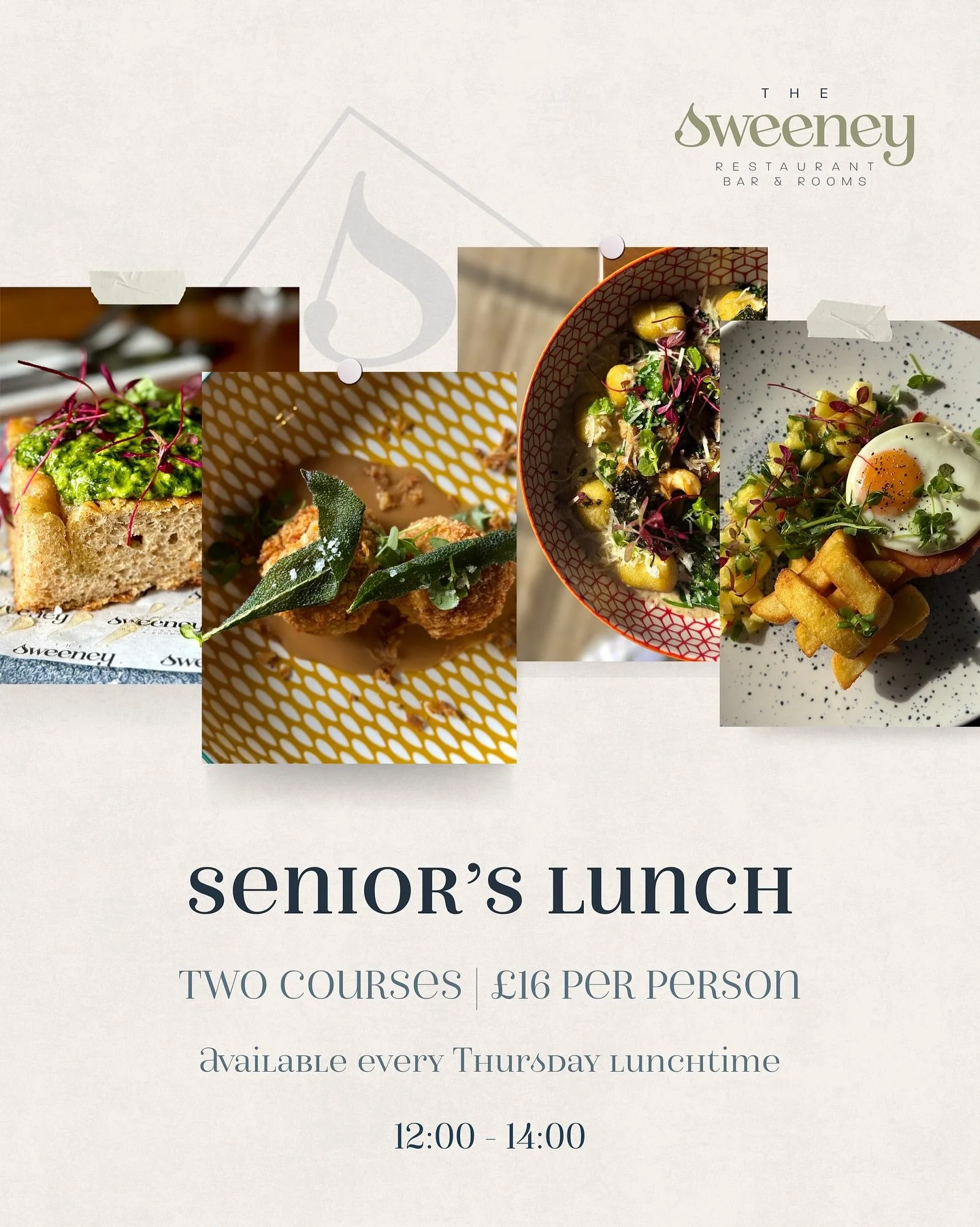 𝐒𝐞𝐧𝐢𝐨𝐫&rsquo;𝐬 𝐋𝐮𝐧𝐜𝐡 𝐚𝐭 𝐓𝐡𝐞 𝐒𝐰𝐞𝐞𝐧𝐞𝐲! 

Old enough? Then it&rsquo;s time to join us&hellip;😉

Enjoy a delicious Senior&rsquo;s Lunch every Thursday from 12 - 2pm.

▫️ Two courses for just &pound;16
▫️ Fresh menu, changing week
