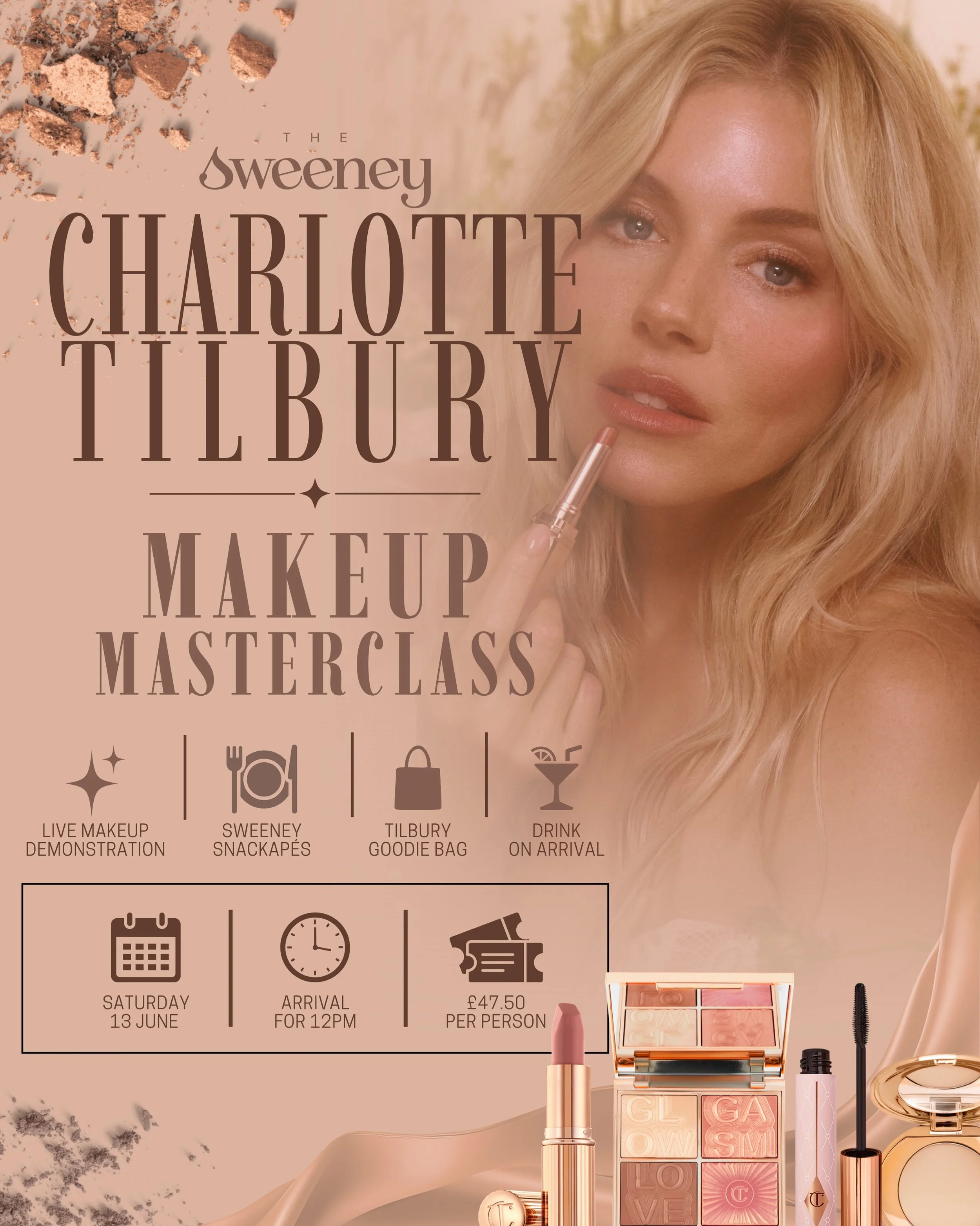 Glow into summer with us on Saturday 13th June at 12PM for an exclusive Charlotte Tilbury Makup Masterclass ✨☀️

The elite artistry team from Charlotte Tilbury Liverpool will be sharing all their expert tips and tricks to help you achieve the ultimat
