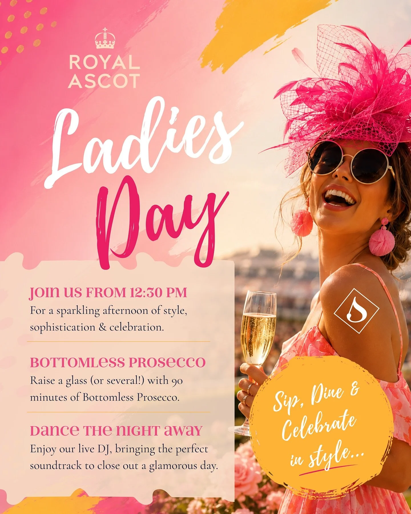 𝐑𝐨𝐲𝐚𝐥 𝐀𝐬𝐜𝐨𝐭 𝐋𝐚𝐝𝐢𝐞𝐬 𝐃𝐚𝐲 | 𝐓𝐡𝐮𝐫𝐬𝐝𝐚𝐲 𝟏𝟖𝐭𝐡 𝐉𝐮𝐧𝐞  Join us from 12:30pm for the ultimate Ladies Day celebration.   Kick things off with drinks on arrival before sitting down to a delicious two-course meal, and keep the ce