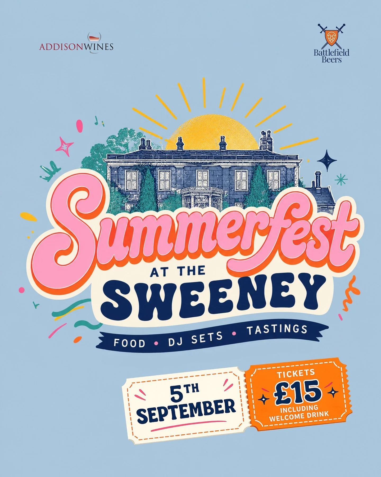 Summerfest is 𝒃𝒂𝒄𝒌 at The Sweeney! 

Spirit, beer &amp; wine suppliers, six DJ&rsquo;s and a guest chef with over 250k followers - you don&rsquo;t want to miss it! 

Tickets are on sale now👇

tinyurl.com/sweeneysummerfest

See you soon for the e