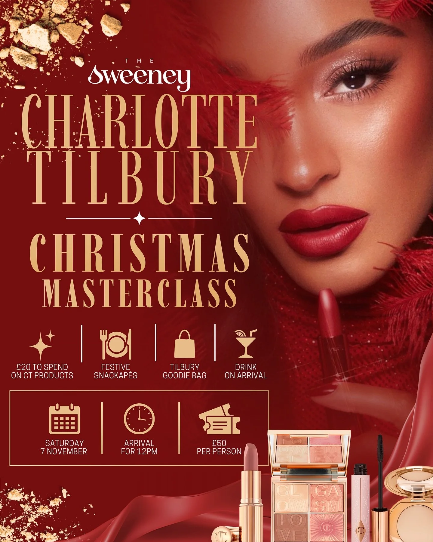 𝐂𝐡𝐚𝐫𝐥𝐨𝐭𝐭𝐞 𝐓𝐢𝐥𝐛𝐮𝐫𝐲 𝐂𝐡𝐫𝐢𝐬𝐭𝐦𝐚𝐬 𝐌𝐚𝐬𝐭𝐞𝐫𝐜𝐥𝐚𝐬𝐬 🎄

Step into Christmas with our Charlotte Tilbury Christmas Masterclass on Saturday, 7th November. Join Charlotte Tilbury Liverpool&rsquo;s artistry team, and let them guide