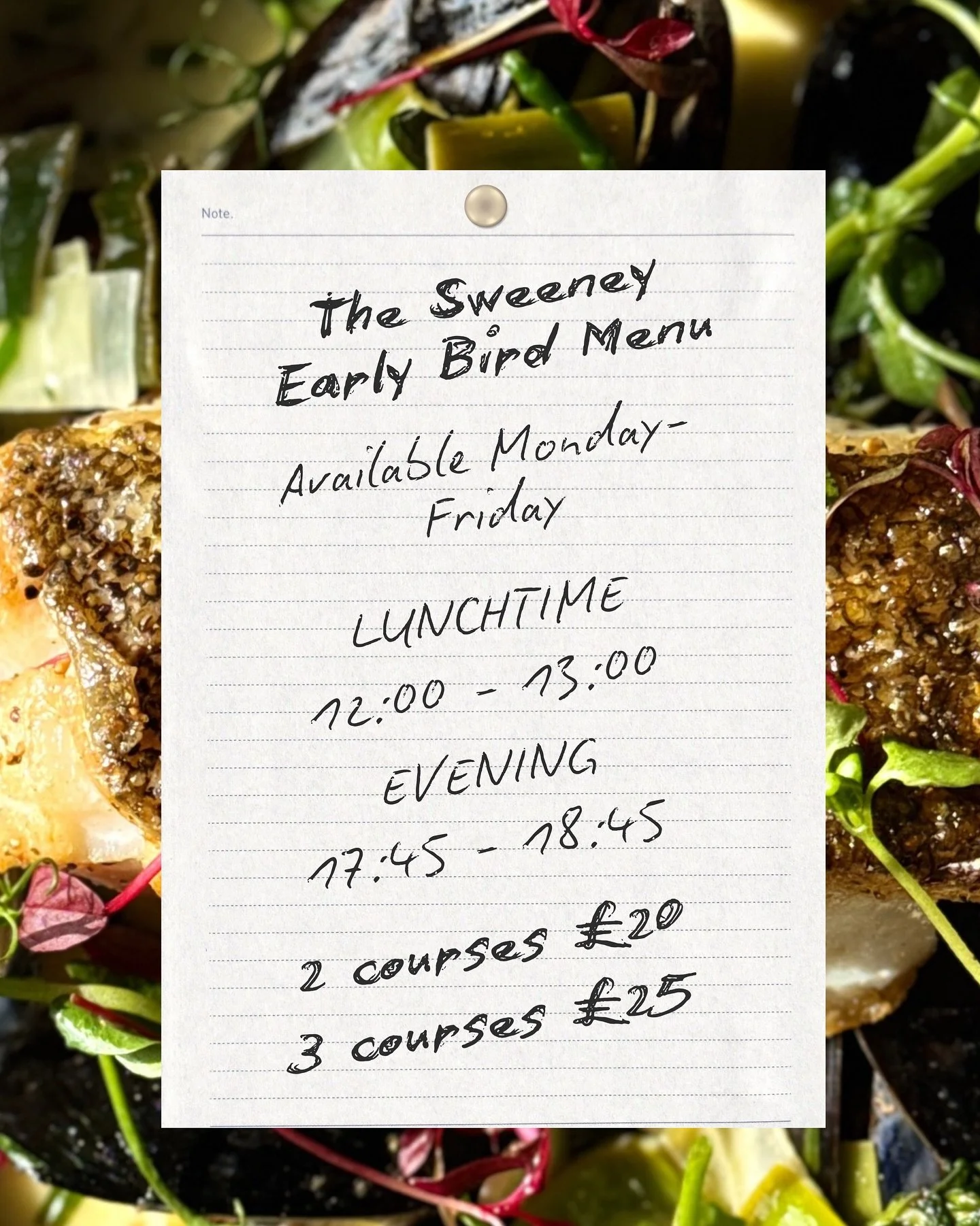 Our new Early Bird menu is now 𝒍𝒊𝒗𝒆! 

A little earlier, just as lovely. Our Early Bird menu is available Monday to Friday at lunchtime (12&ndash;1PM) and early evenings (5:45&ndash;6:45PM). Perfect for unhurried lunches and those who like to din