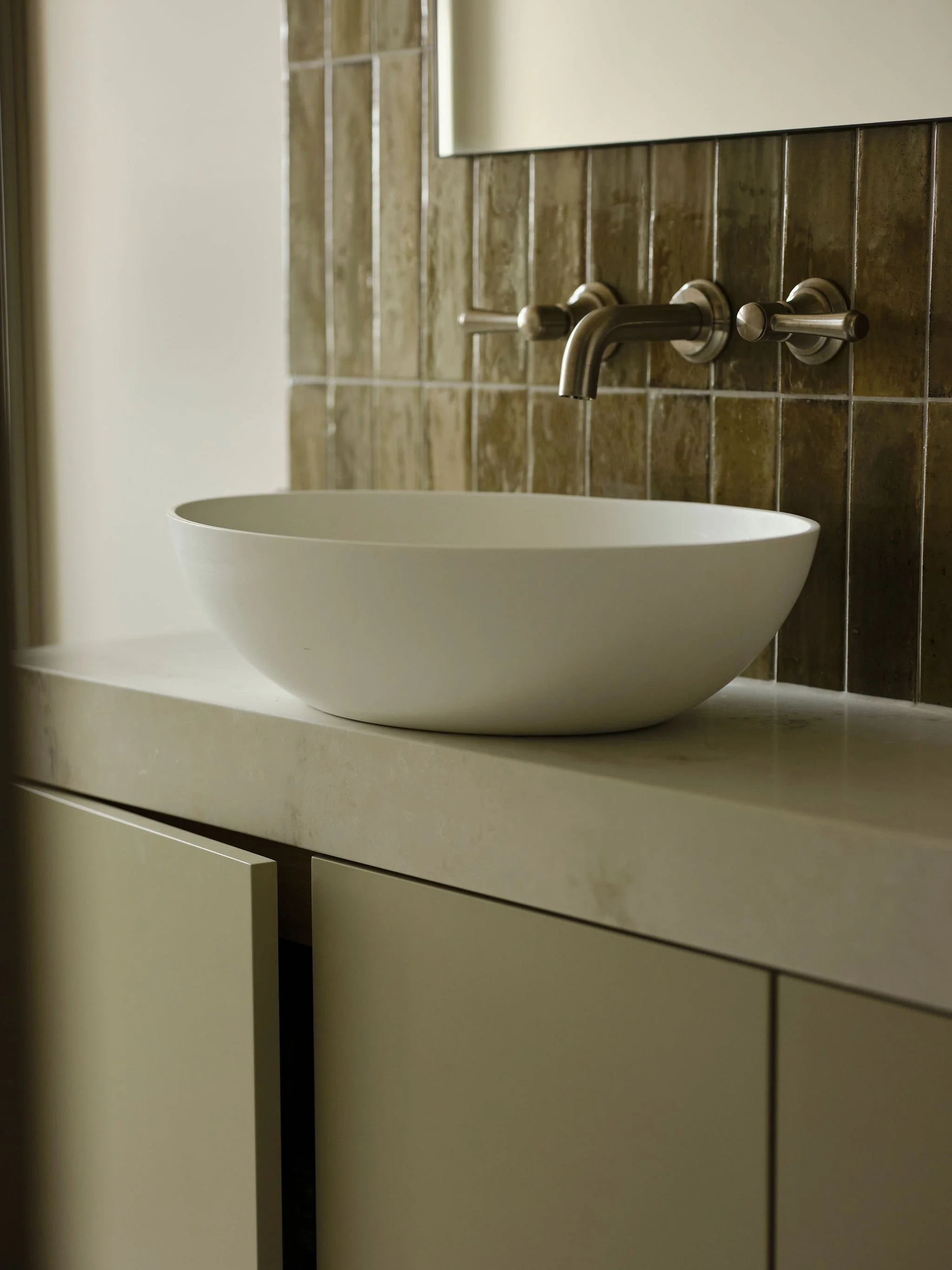 Bathroom interior by Thirty Stories, featuring premium materials and detailed design as part of a complete property transformation in Cornwall.