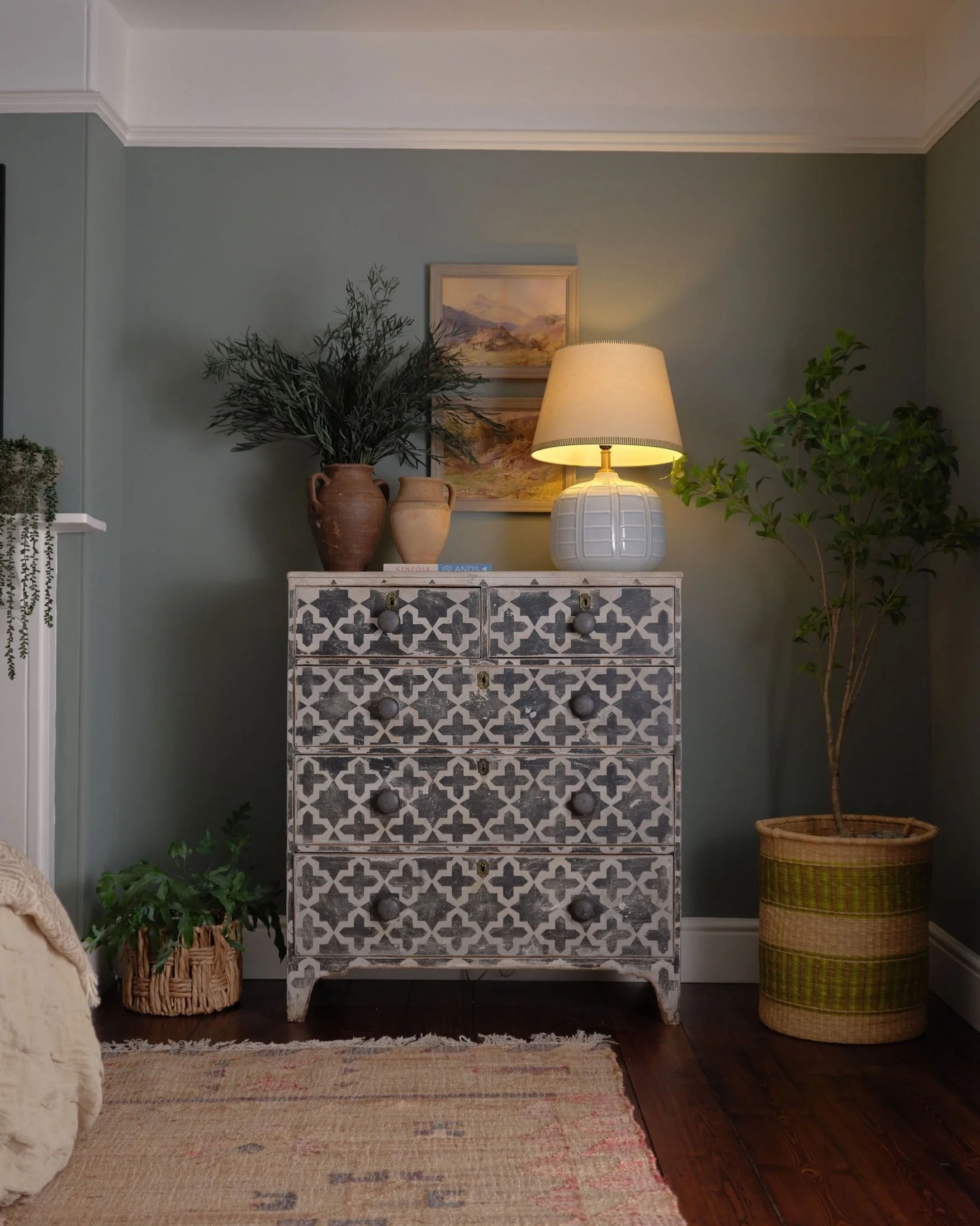 Stylish interior detail from a Thirty Stories renovation project, highlighting design sophistication and thoughtful material selection and Antique sourcing in a Cornwall property.