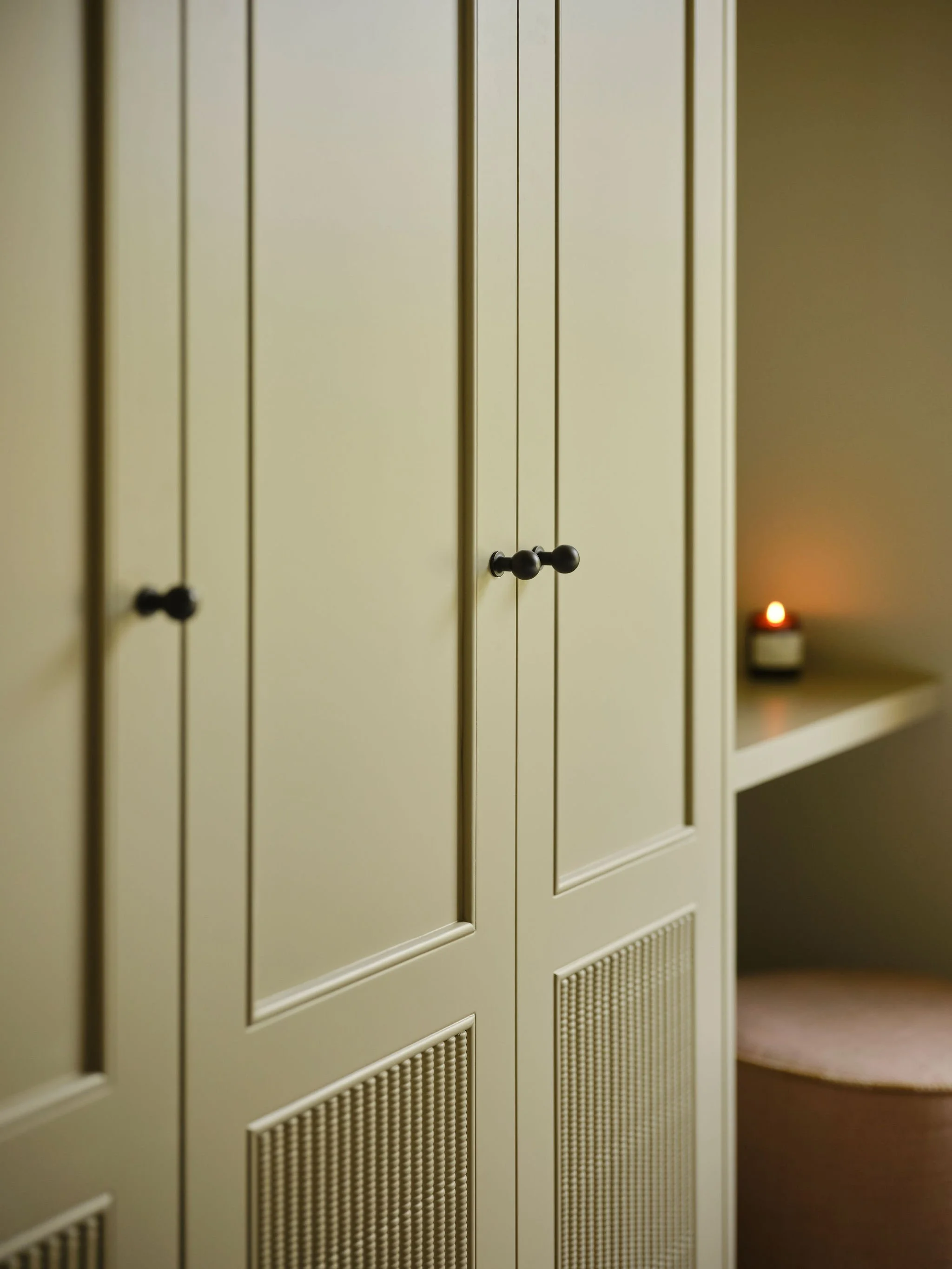 Custom joinery detail crafted for a Thirty Stories interior design project, showcasing expert woodworking and tailored storage solutions.