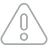 Warning icon with exclamation mark inside a triangular shape.