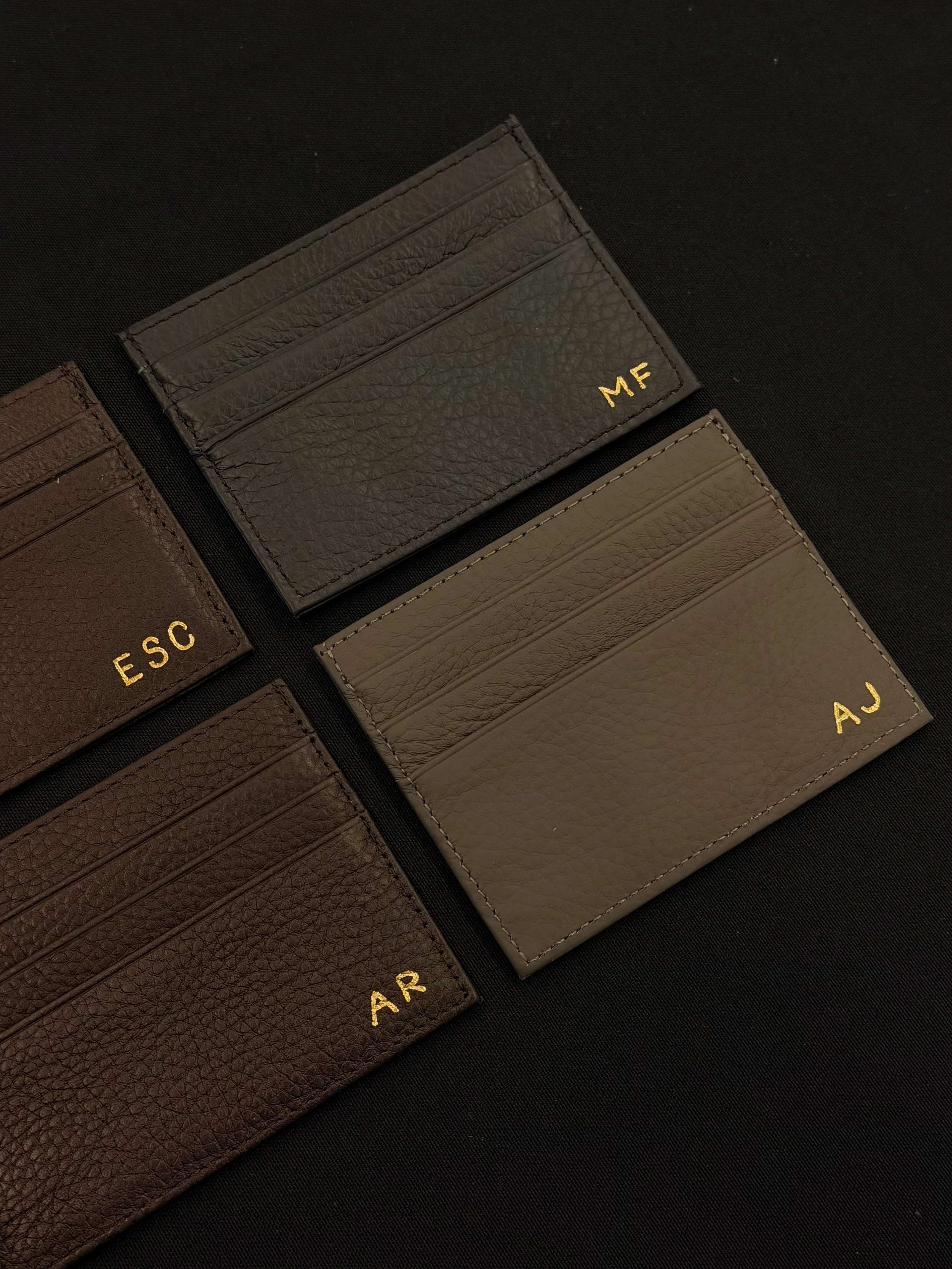 Live hot foiling monograms on leather card holders Father’s Day Bloomingdale’s brand activation Orange County ink and innuendos 
