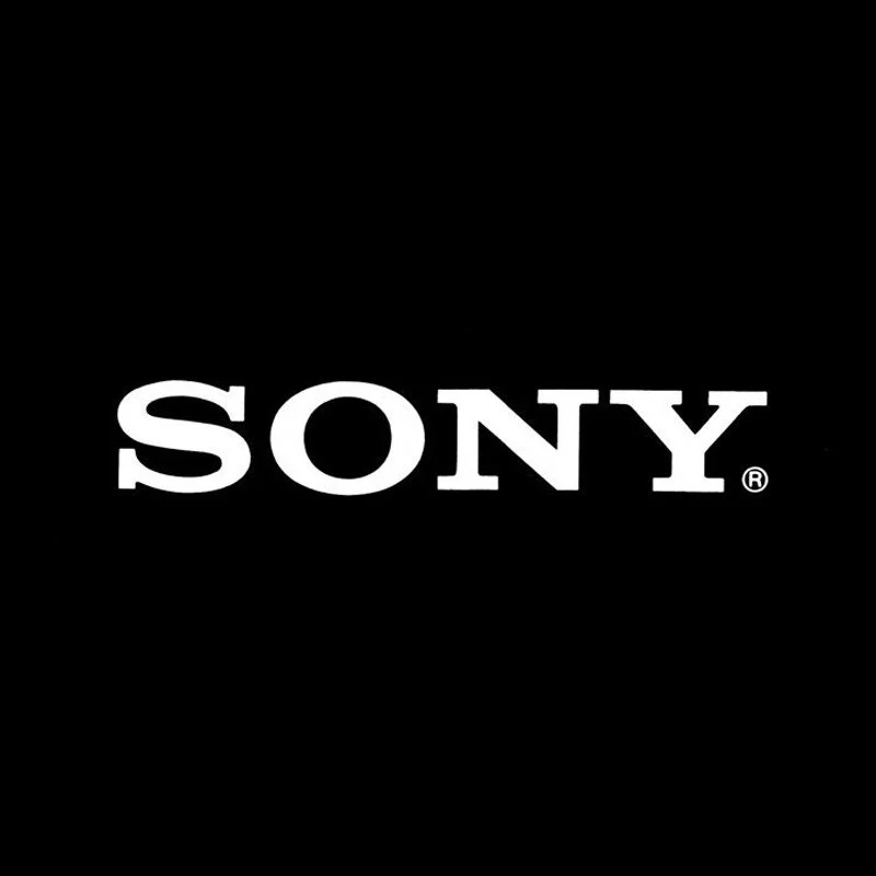 Black background with the white Sony logo centered.