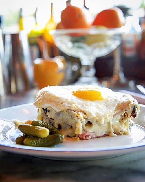Brunch is served! 

Enjoy our Croque Madame - 🍳

Parisian Ham, Gruy&egrave;re, Mornay Sauce, Sunny Side-Up Egg, Boston Lettuce. 

Available at both Petit Trois L&rsquo;Original &amp; Le Valley!