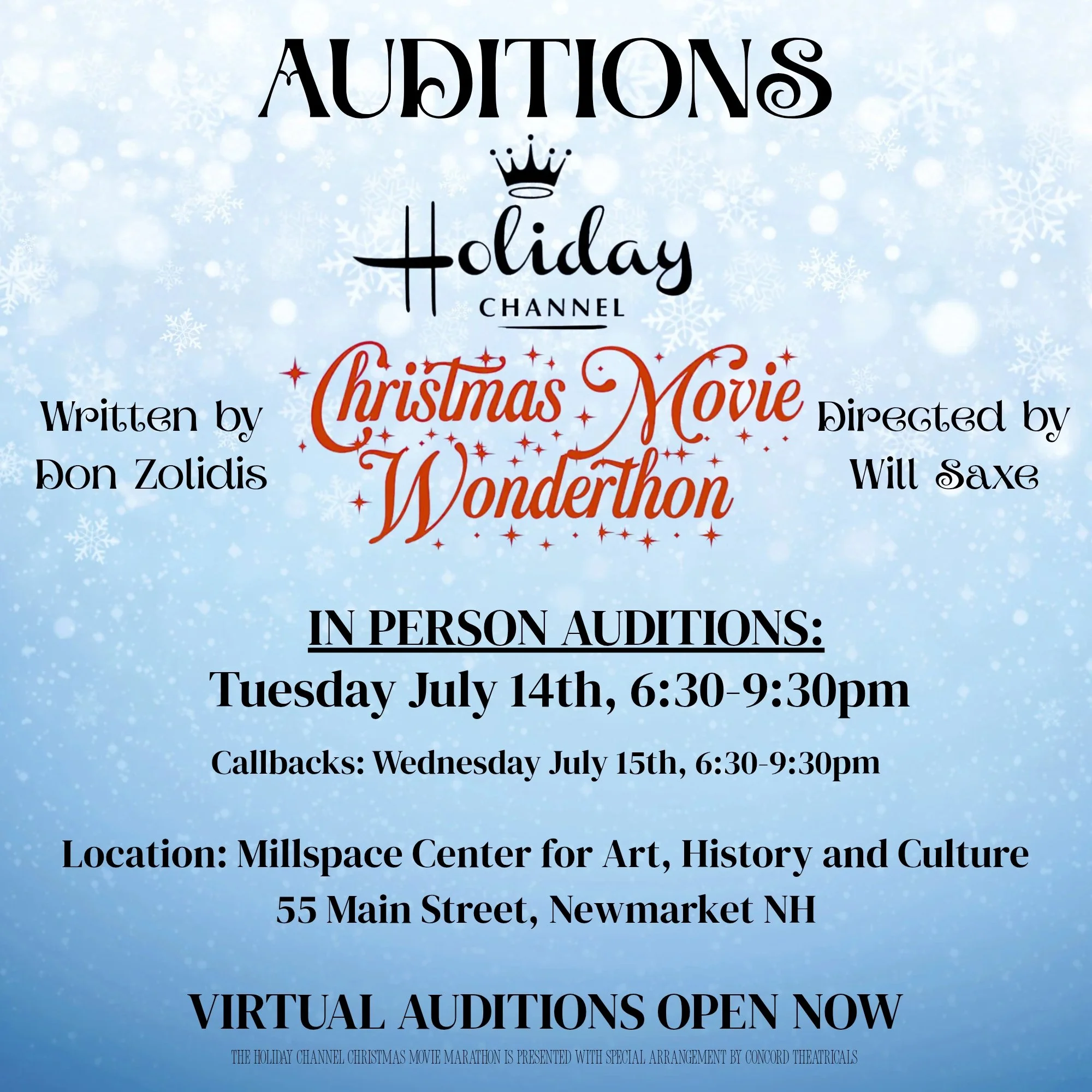 Auditions for Holiday Channels: Christmas Movie Marathon