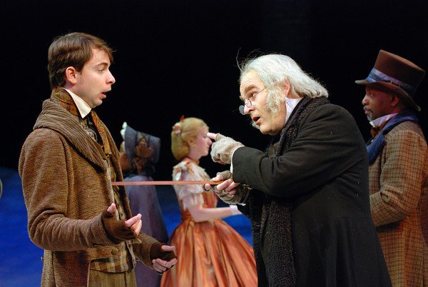 As Bob Cratchit in A Christmas Carol, Indiana Repertory Theatre 2009 with Chuck Goad