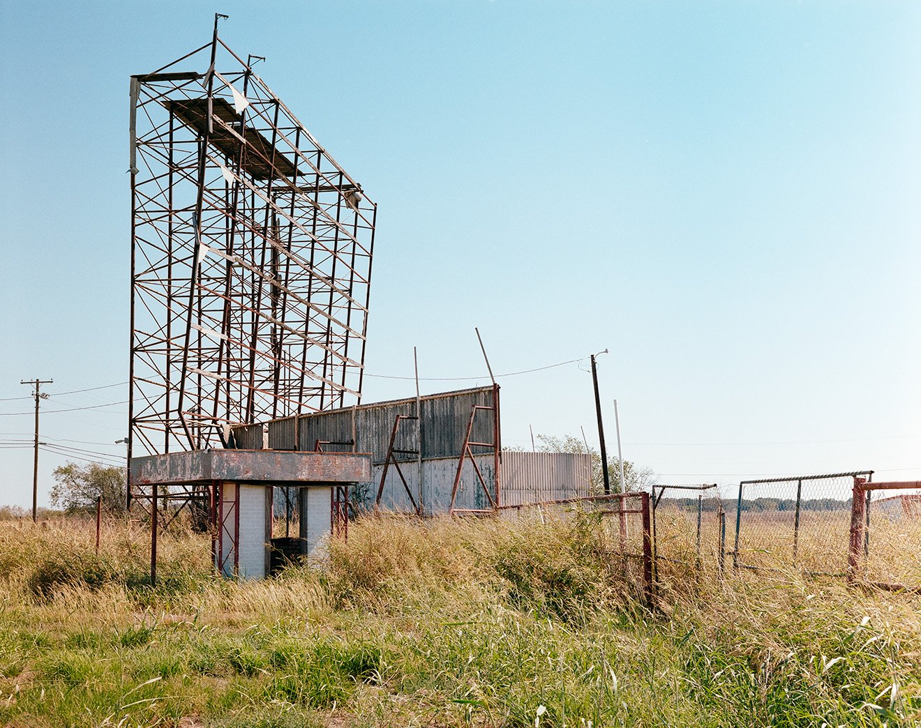 Abandoned Drive-in Movie theatre in west Texas field. Western photography art.