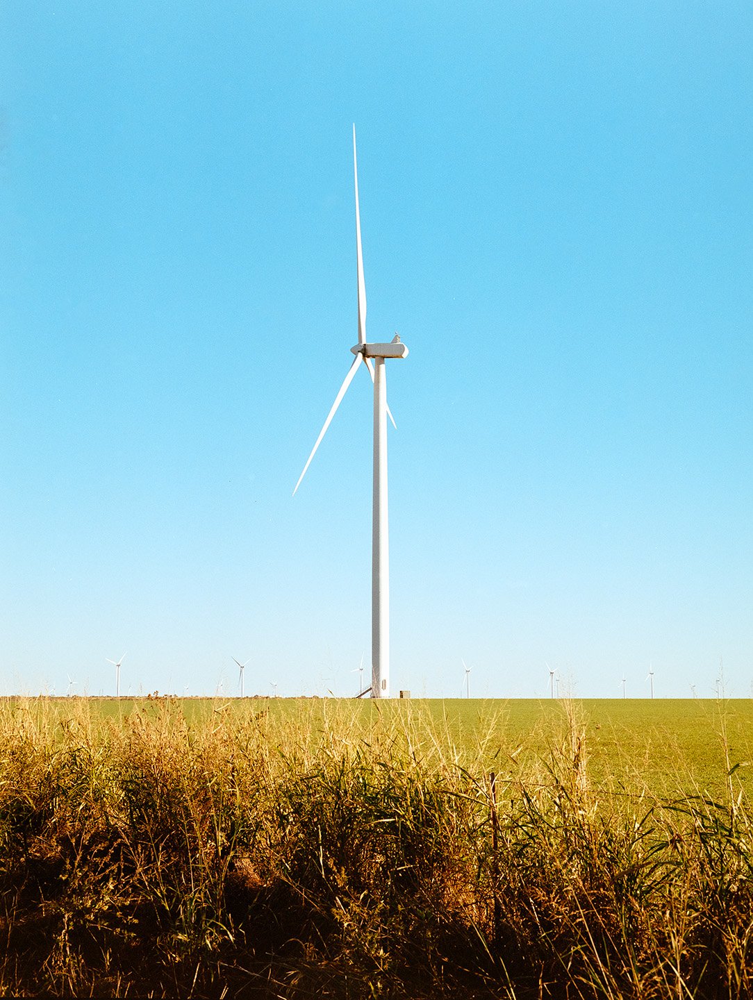 Colorful windmill West Texas fine art photography, medium format film photography.