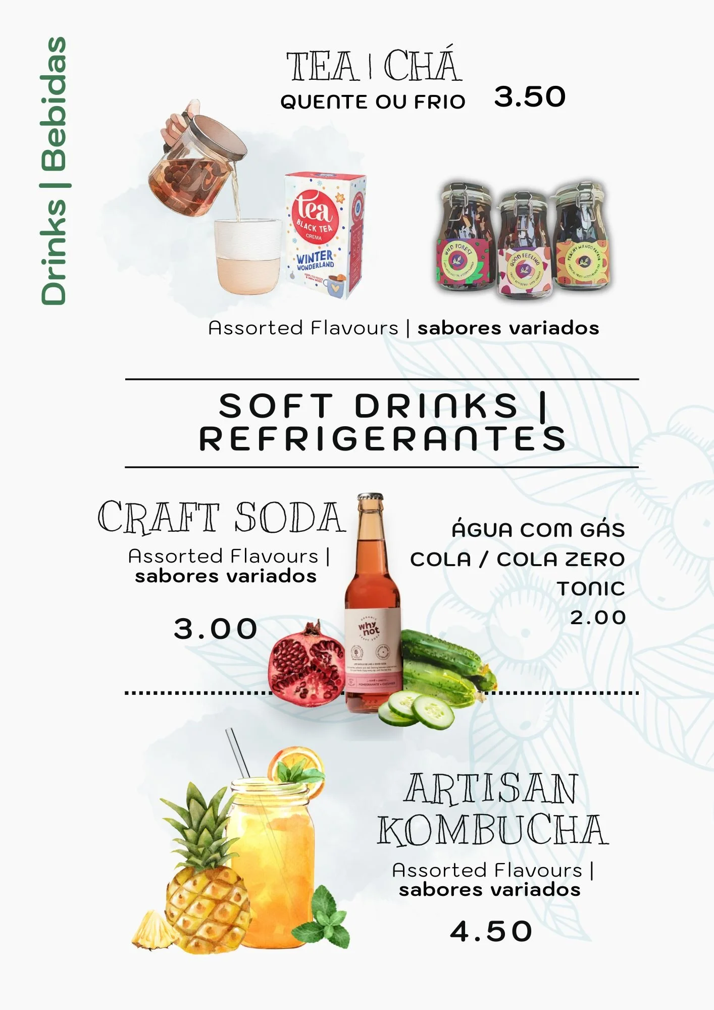 Teas and Soft Drinks