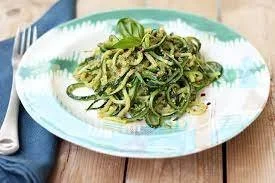 Zucchini Ribbons with Garlic Scape Pesto