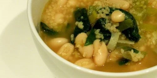 Spinach and Leek White Bean Soup