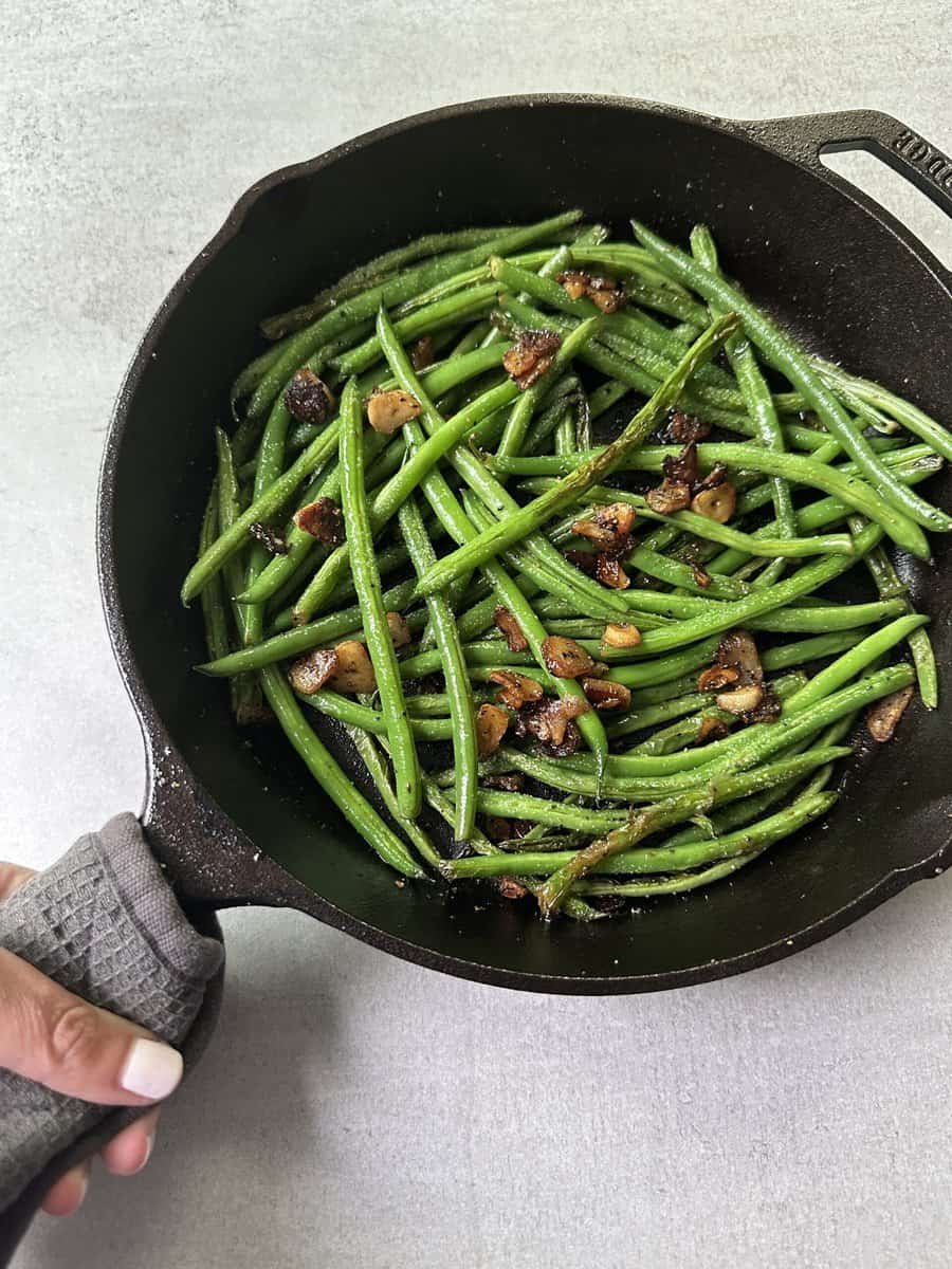 Sauteed Green Beans with Pan Roasted Garlic